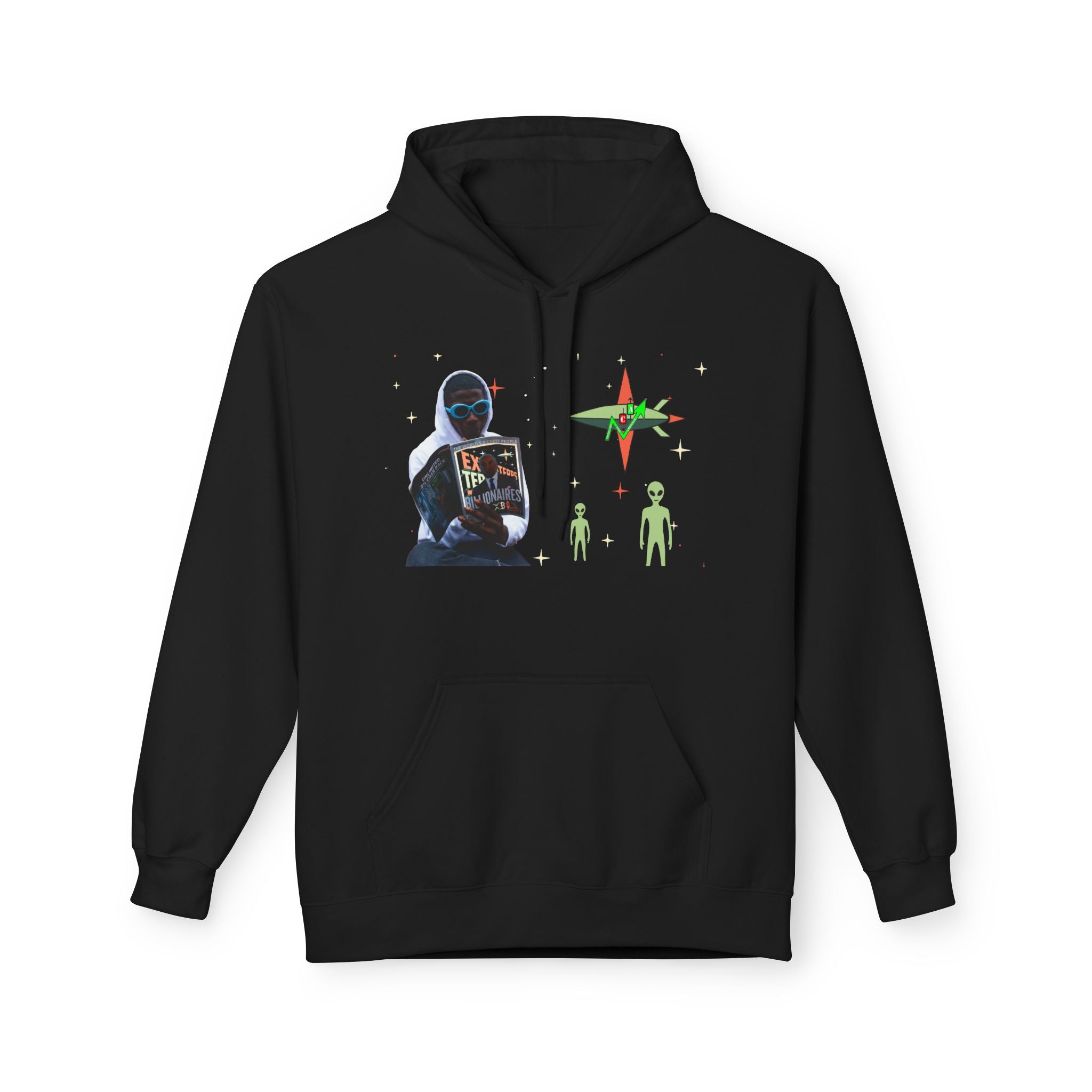 Extra Terrestrial Traders Crypto Hoodie — “Not Alone” Crypt Apparel Retro Sci‑Fi Graphic