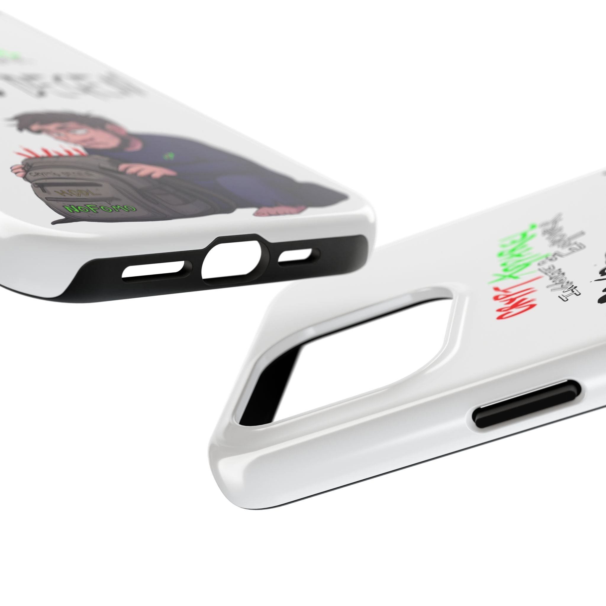 Crypto Degen Tough Phone Case — Cartoon HODL Backpack Design