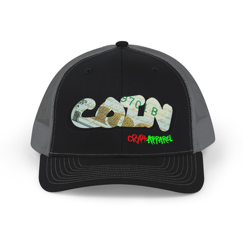 CA 100 Coin Crypto Snapback | Crypt Apparel Money Graffiti Snapback Trucker Cap