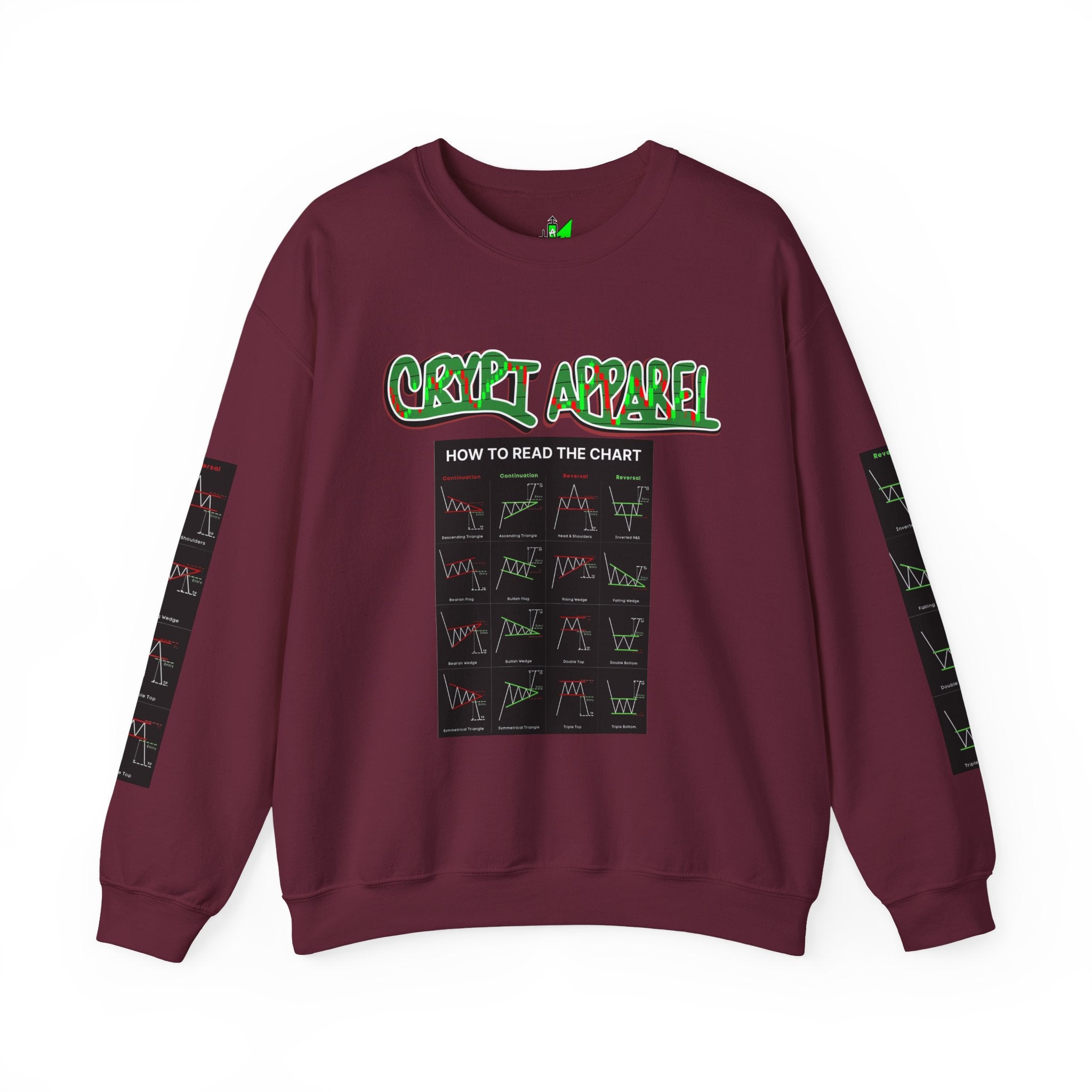 Charted Crewneck Sweatshirt — “Crypt Apparel” Graphic