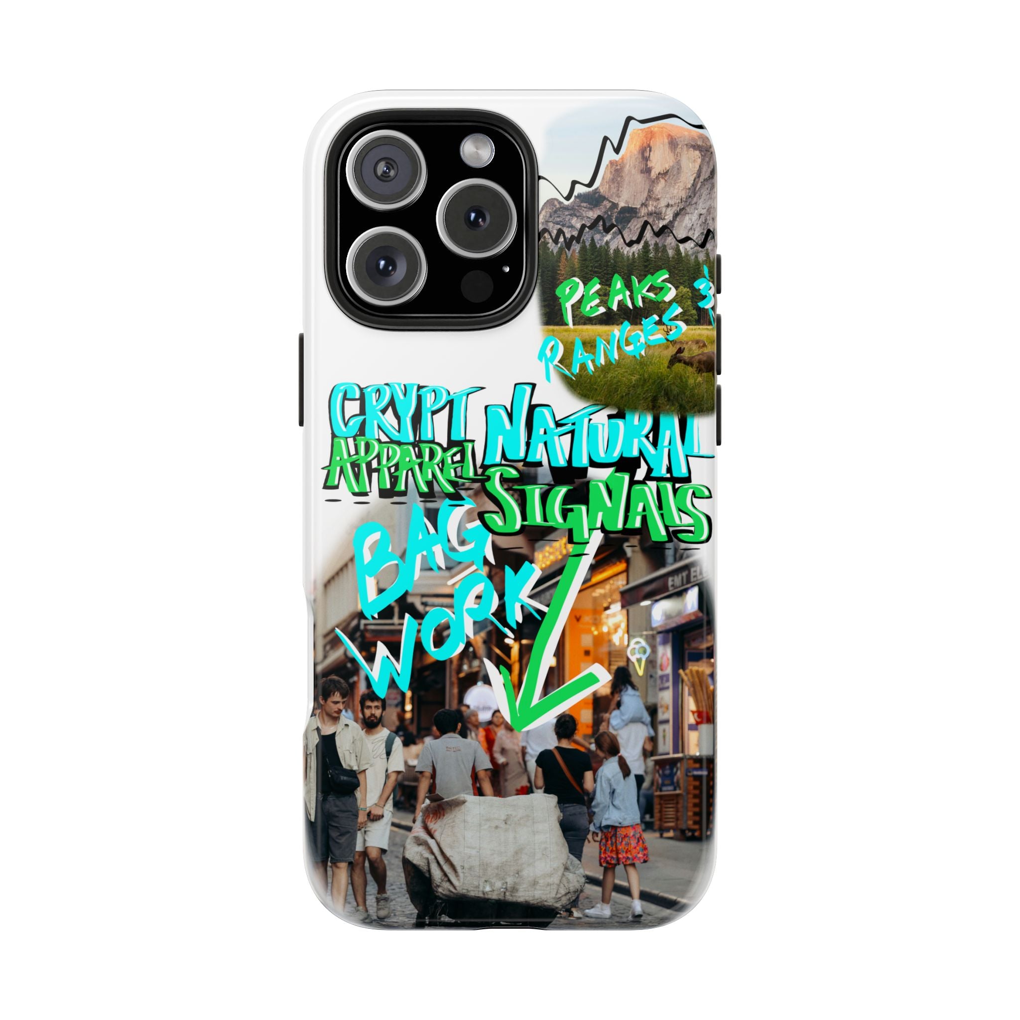 Natural Signals Tough Phone Case — Crypt Apparel Street Collage Design