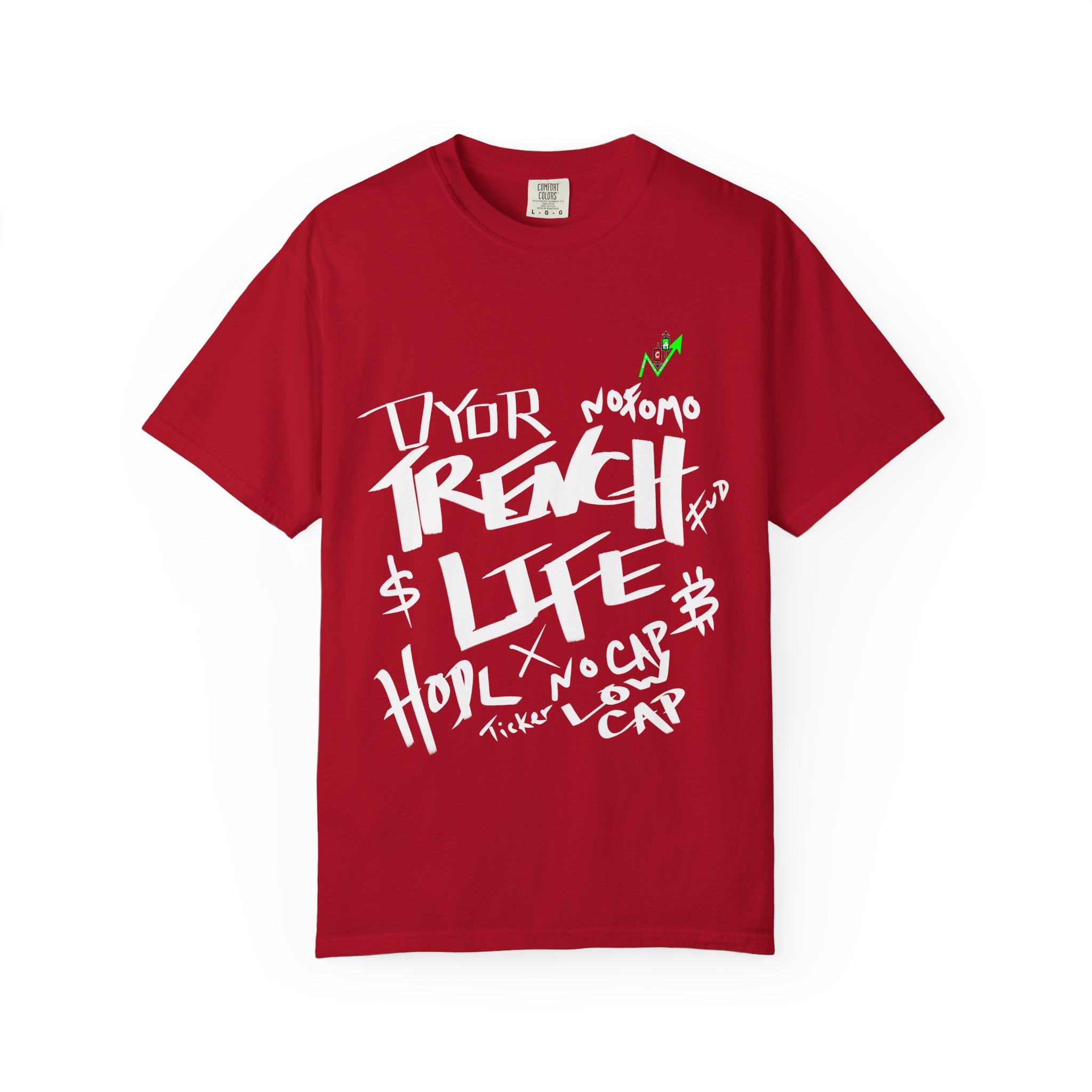 Trench Life Graffiti 'Crypt Apparel' T-Shirt | Chest Logo, Back Script