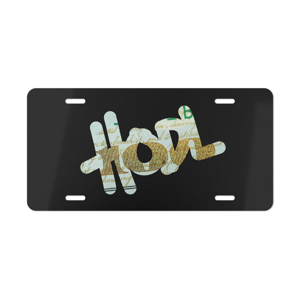 HODL Crypto Graffiti Script Vanity License Plate — Crypt Apparel Car Decor