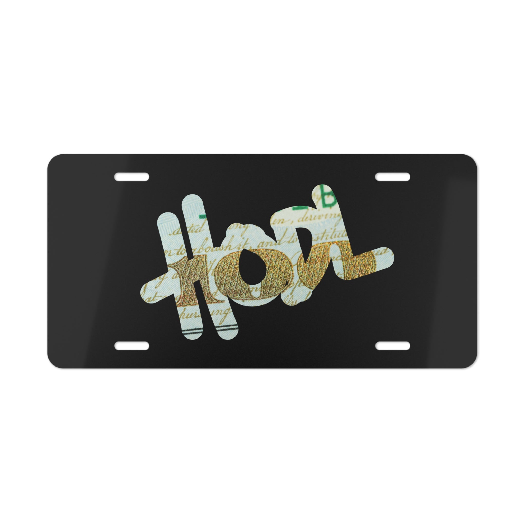 HODL Crypto Graffiti Script Vanity License Plate — Crypt Apparel Car Decor