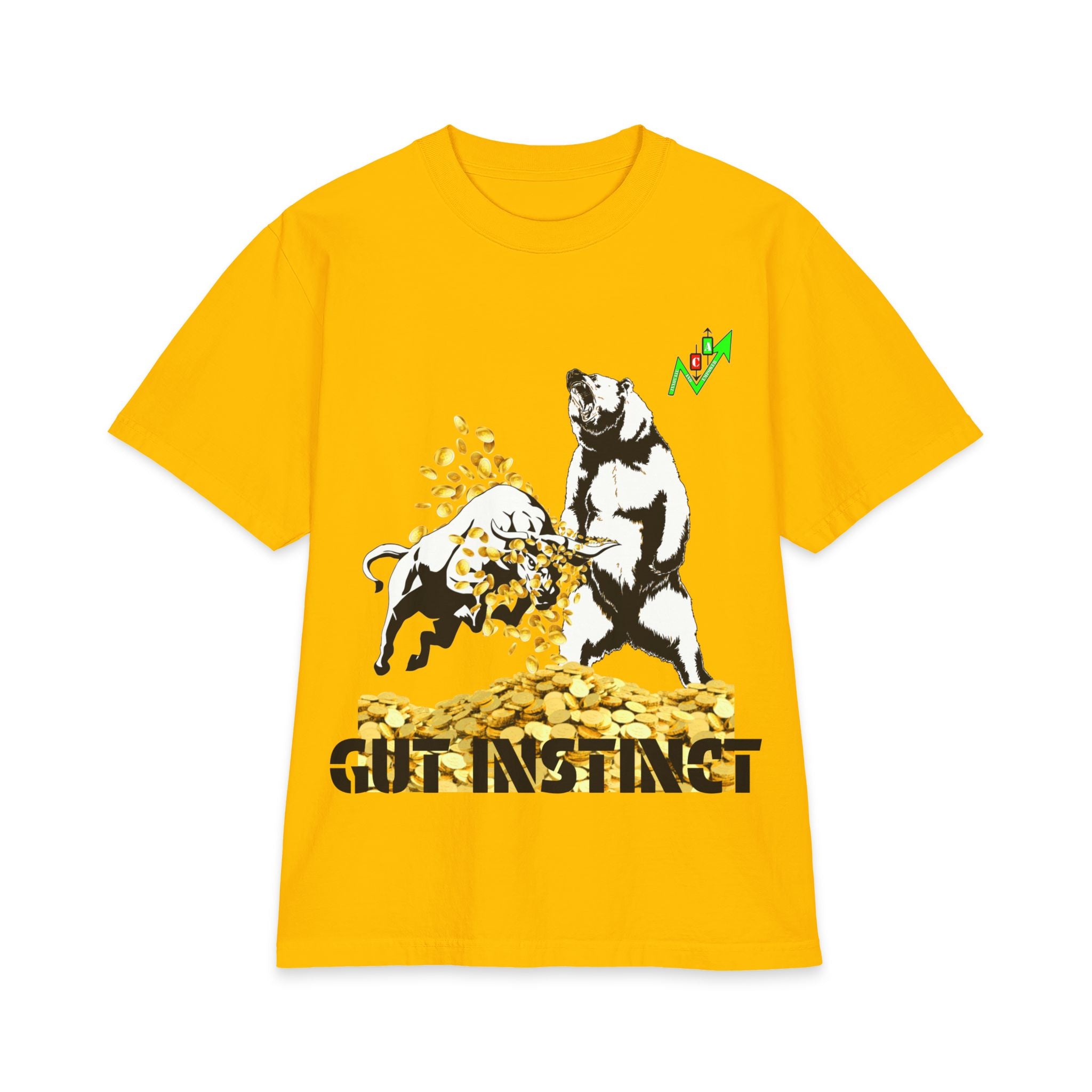 Gut Instinct Bull vs Bear Graphic Tee – Crypt Apparel "Slay the Bears" Stock Market Shirt