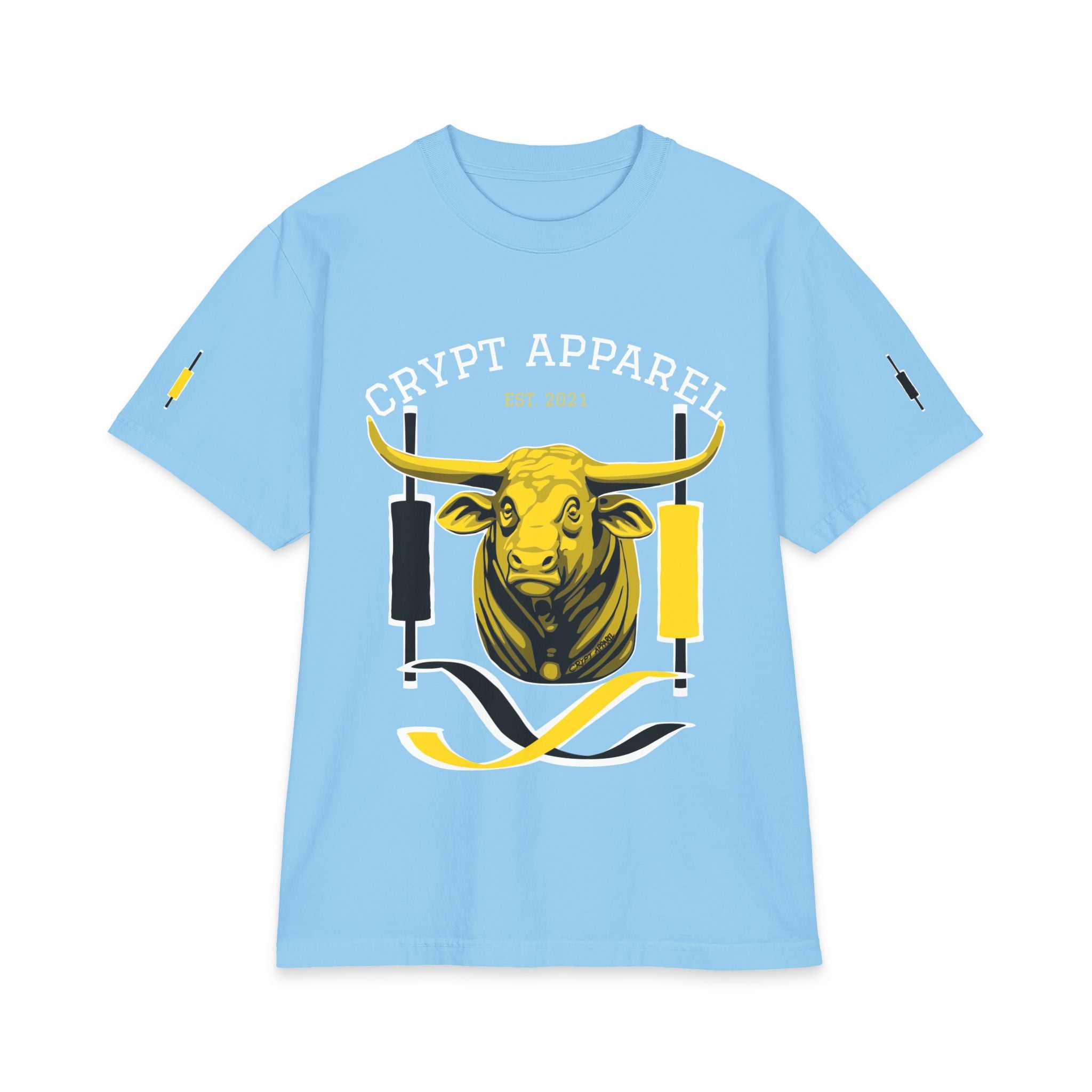 Golden Cross Bull Market T-Shirt — Crypt Apparel Est. 2021 Graphic Tee