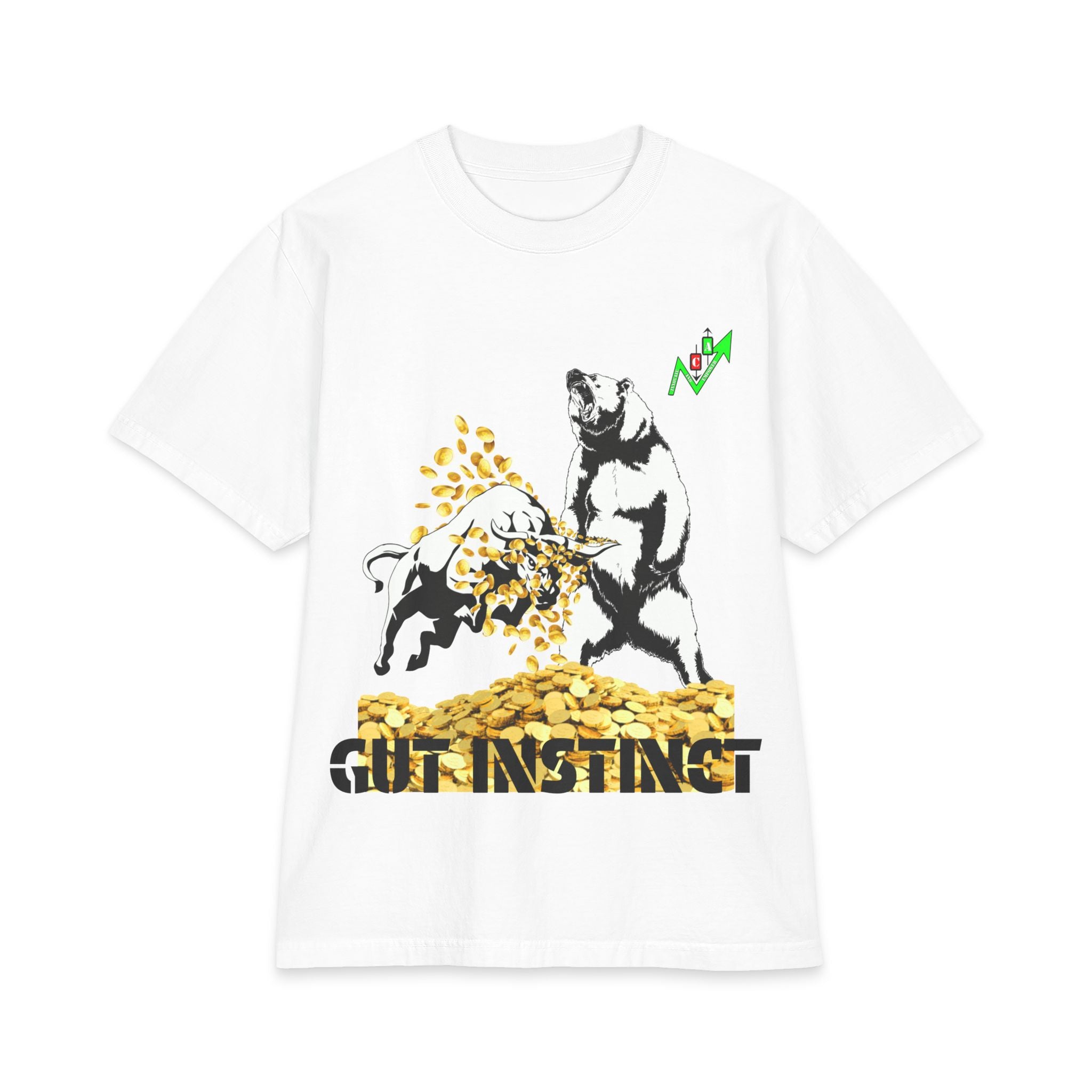 Gut Instinct Bull vs Bear Graphic Tee – Crypt Apparel "Slay the Bears" Stock Market Shirt