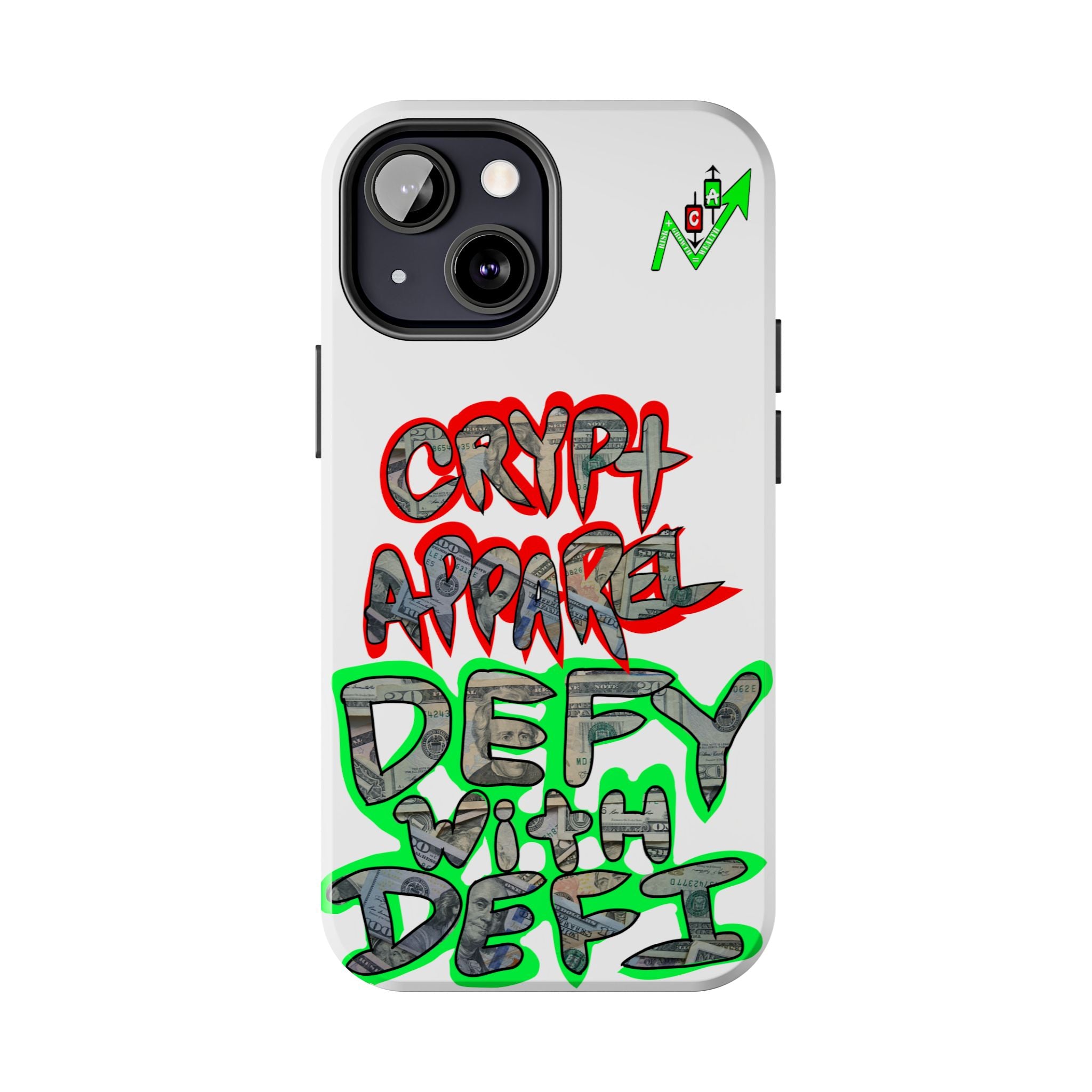DEFY with DEFI Tough Phone Case — "Crypt Apparel: "Money" Graffiti Crypto Design