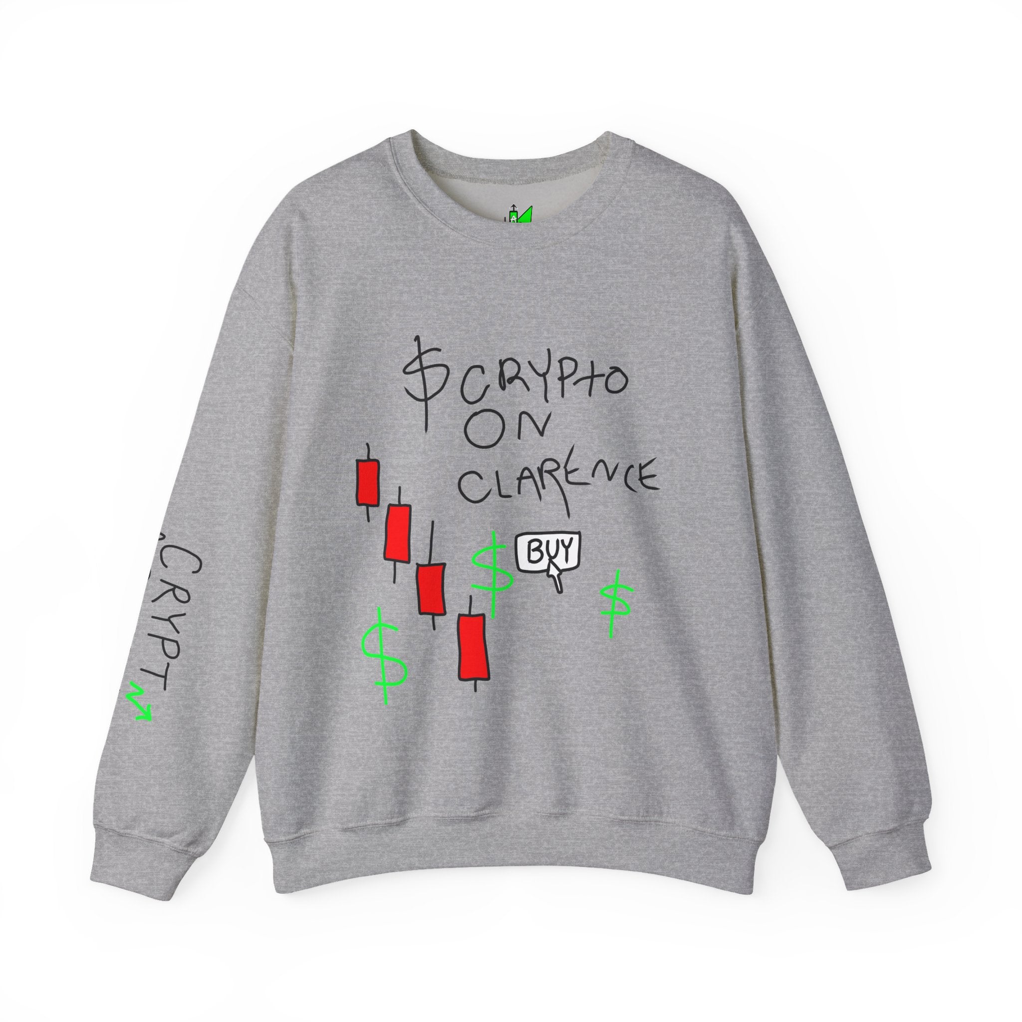 Crypto On Clarence Crewneck Sweatshirt — Crypt Apparel Design