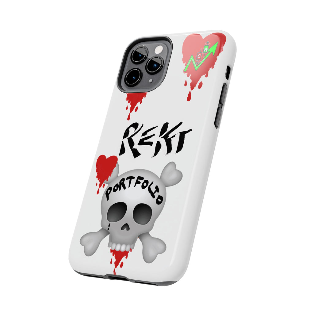Rekt Portfolio Tough Phone Case — Skull & Dripping Heart Protective Cover