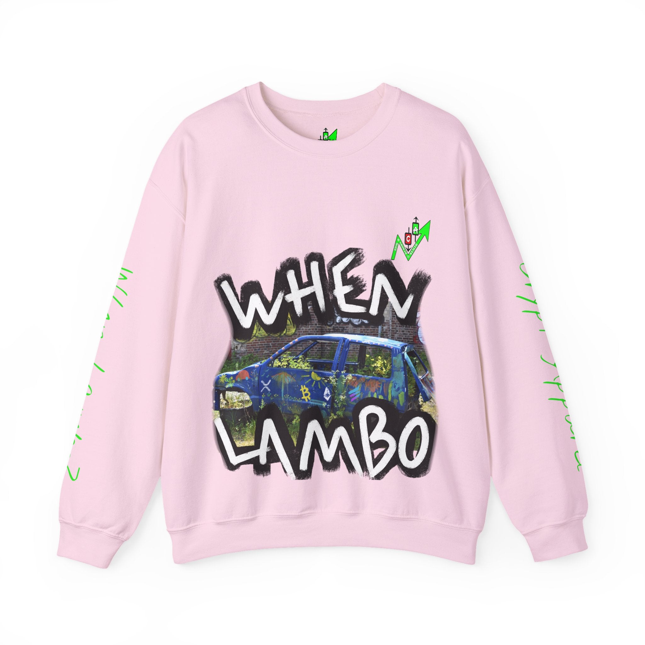 When Lambo Bitcoin inspired Graphic Crewneck Sweatshirt | Crypto Art Streetwear