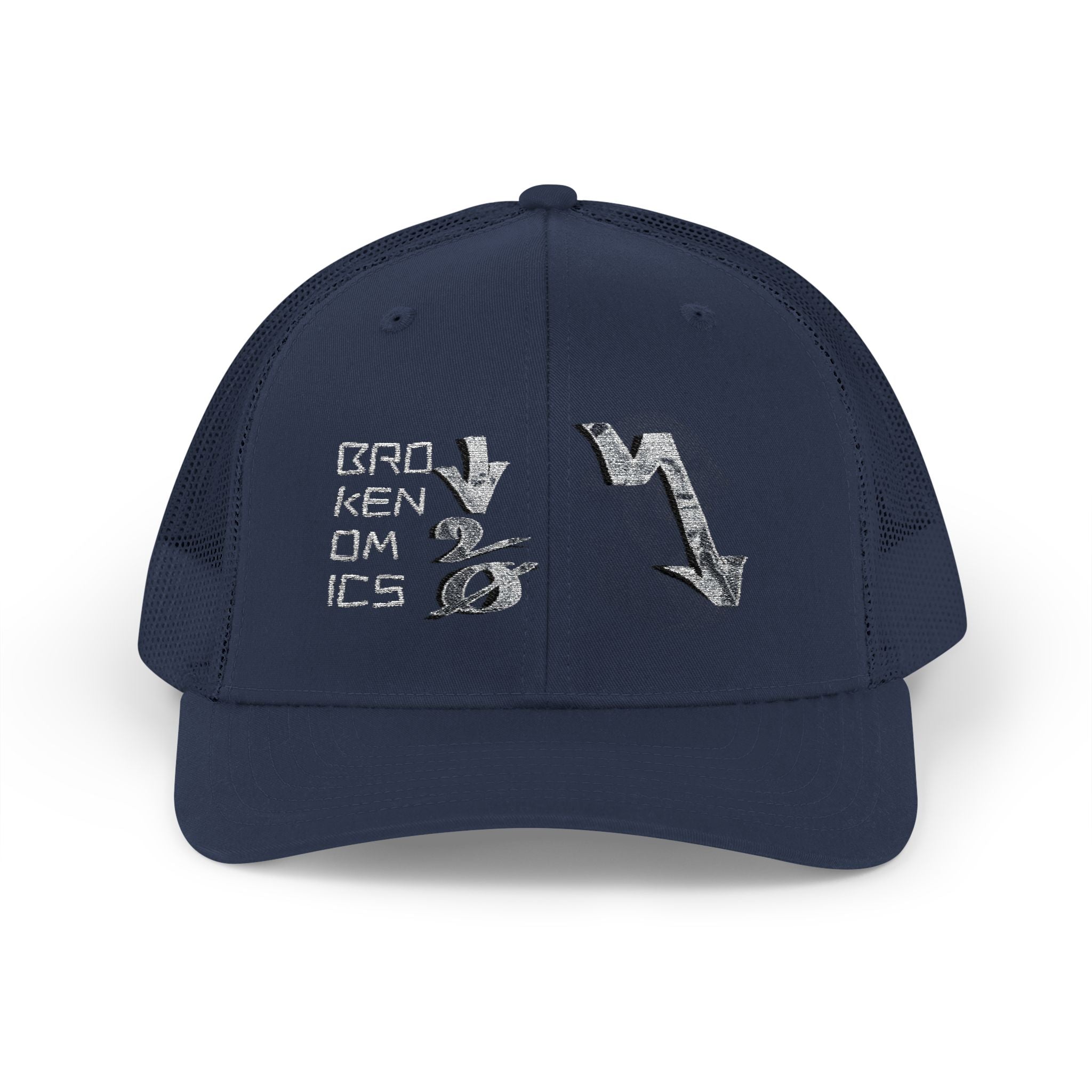 Brokenomics Crypto Trucker Cap - Crypt Apparel Distressed Arrow Graphic Snapback