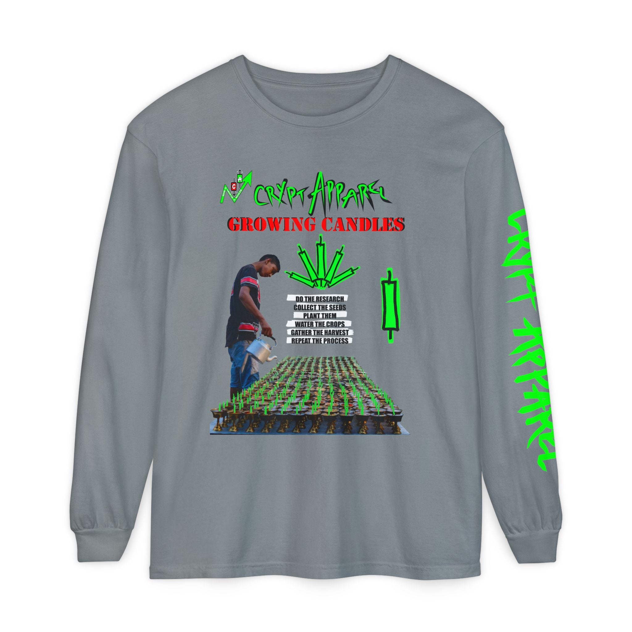 Growing Candles Long Sleeve Tee — "Crypt Apparel" Nurturing Growth
