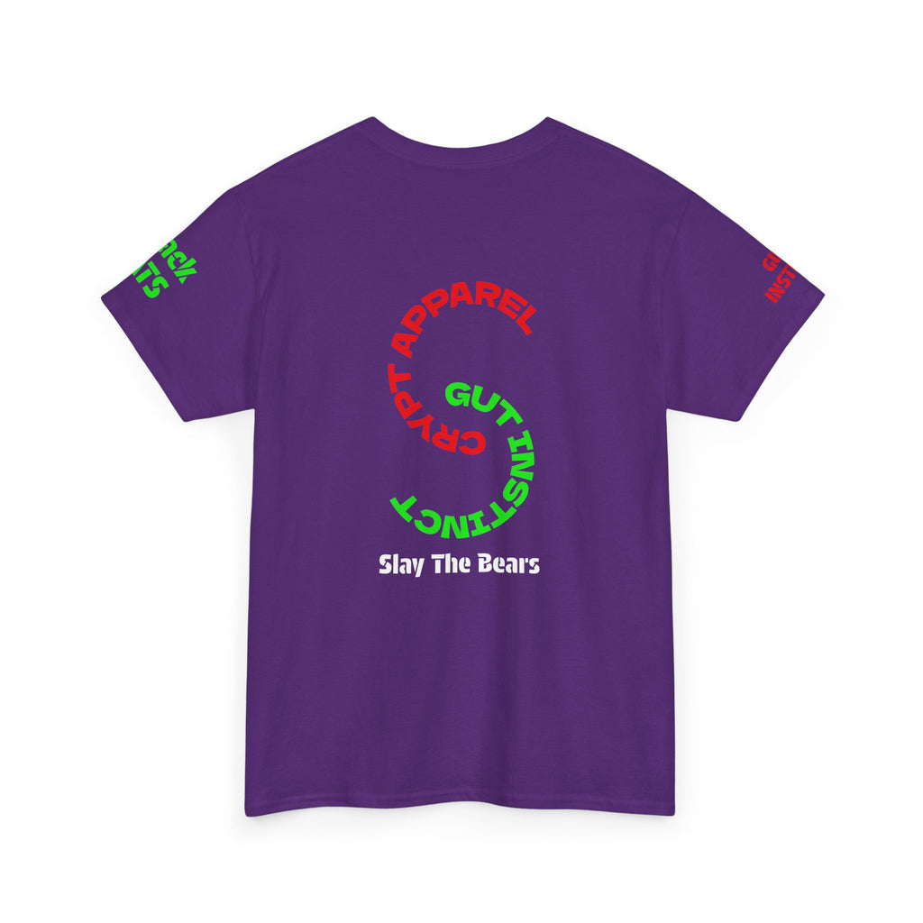 Gut Instinct Bear vs Bull Stock Market T‑Shirt — Crypt Apparel "Slay The Bears" Graphic Tee