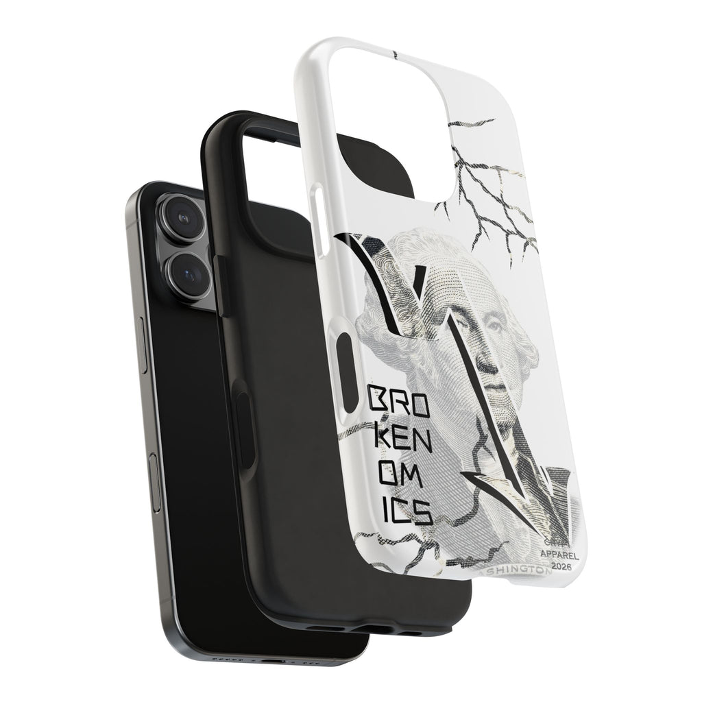 Brokenomics Crypto Tough Phone Case — 'Crypt Apparel' Cracked Dollar Graphic Protective Cover