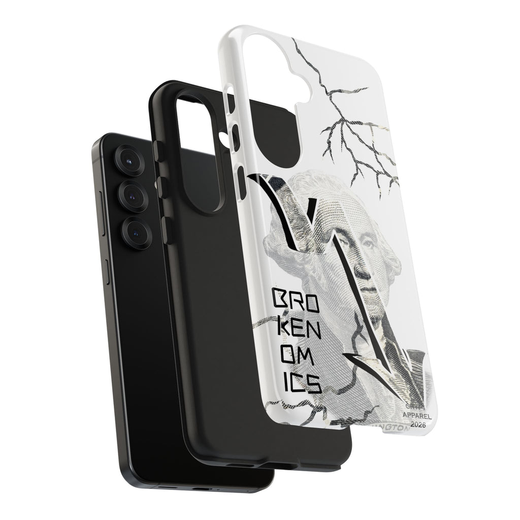 Brokenomics Crypto Tough Phone Case — 'Crypt Apparel' Cracked Dollar Graphic Protective Cover