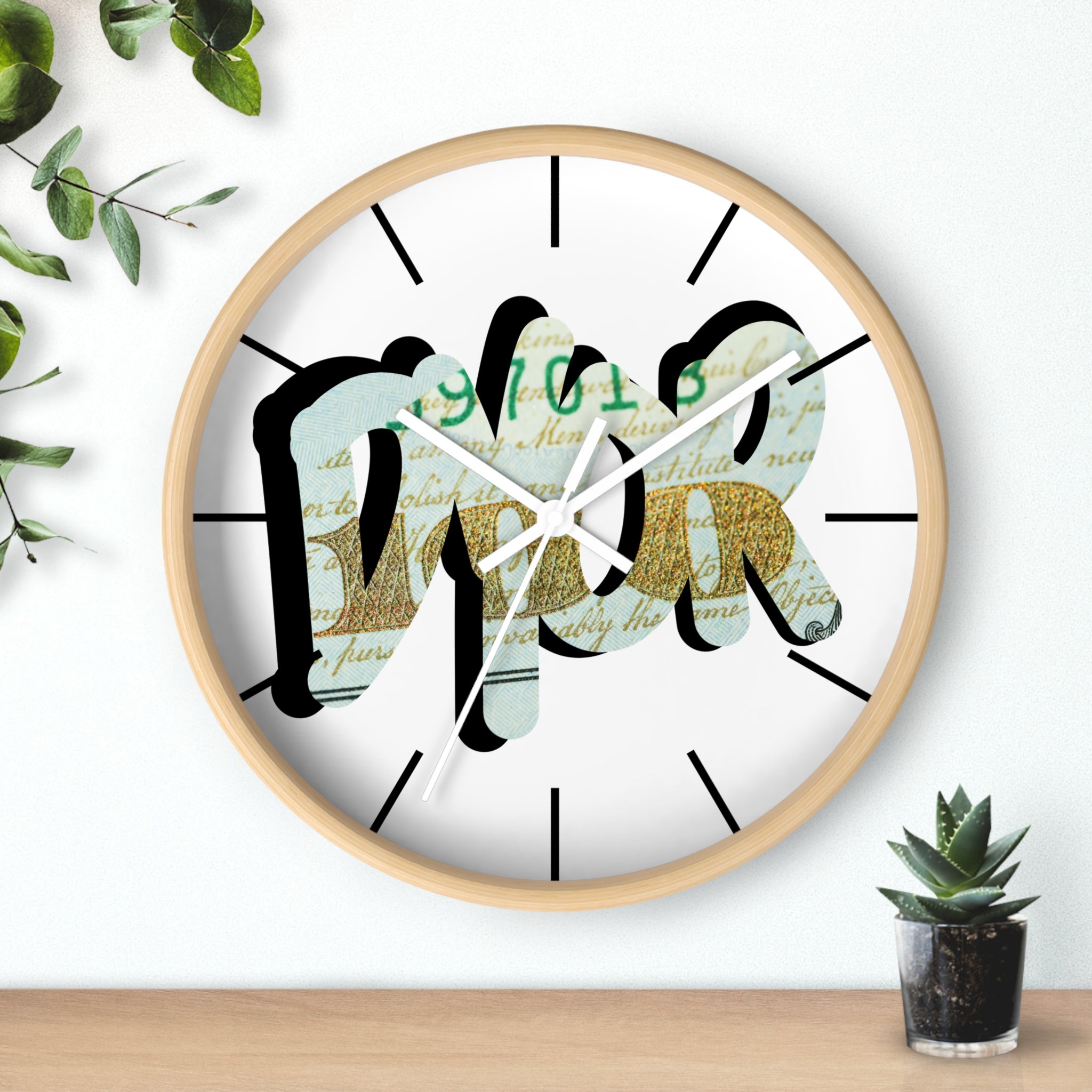 DYOR Crypto Graffiti Script Wall Clock — Crypt Apparel Money Graphic