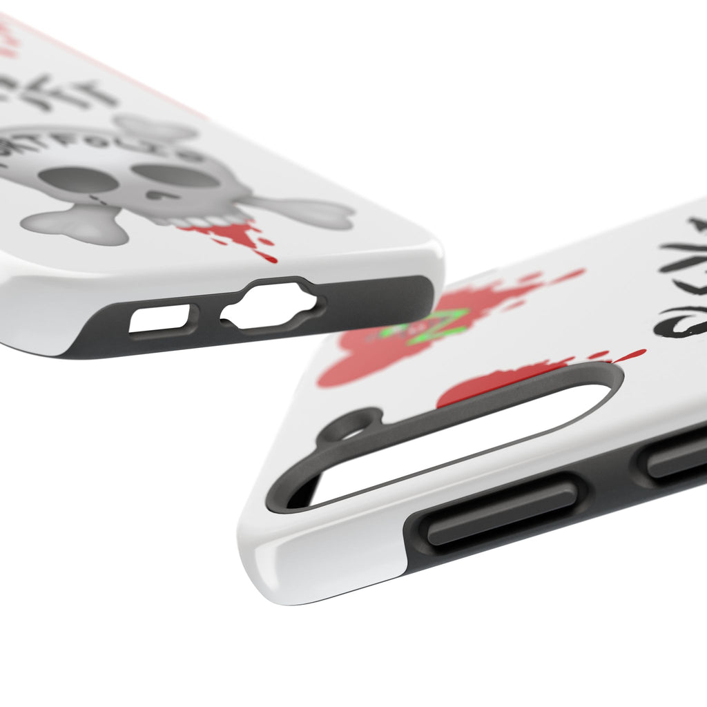 Rekt Portfolio Tough Phone Case — Skull & Dripping Heart Protective Cover