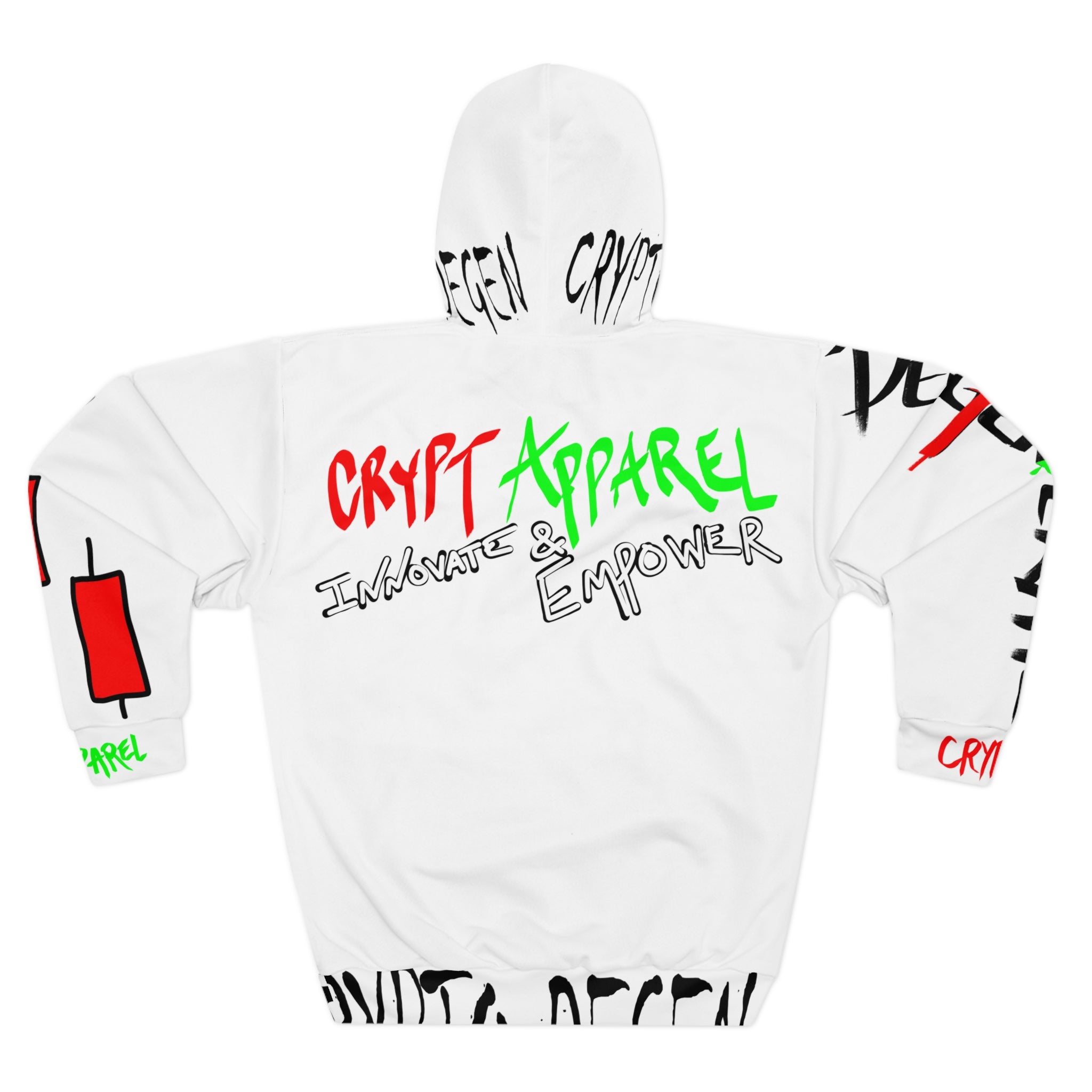 Crypto Degen Hoodie — Crypto Apparel "Innovate & Empower" All-Over Print