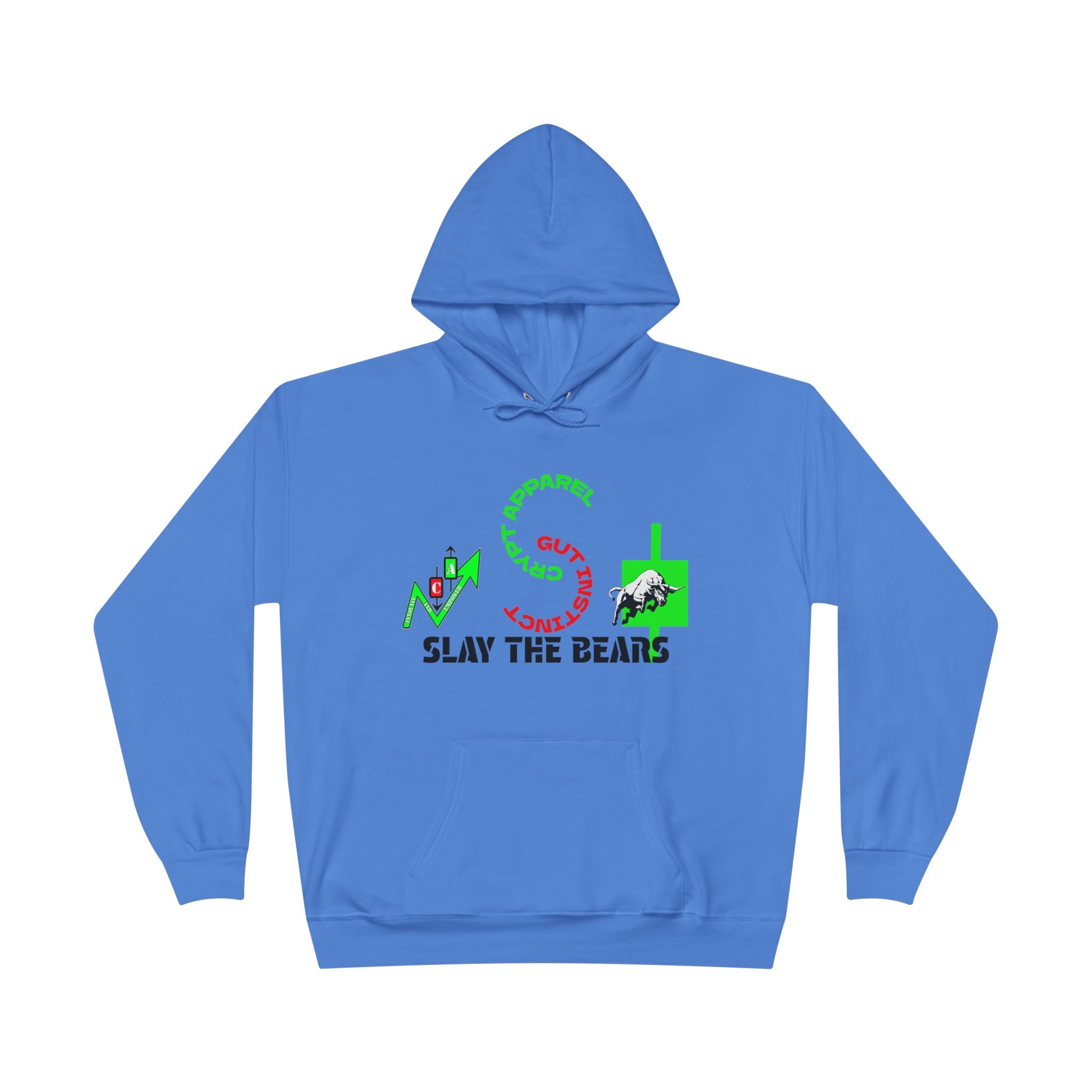 Gut Instinct Bull vs Bear Crypto Hoodie - Dual Sided Slay The Bears Streetwear Pullover