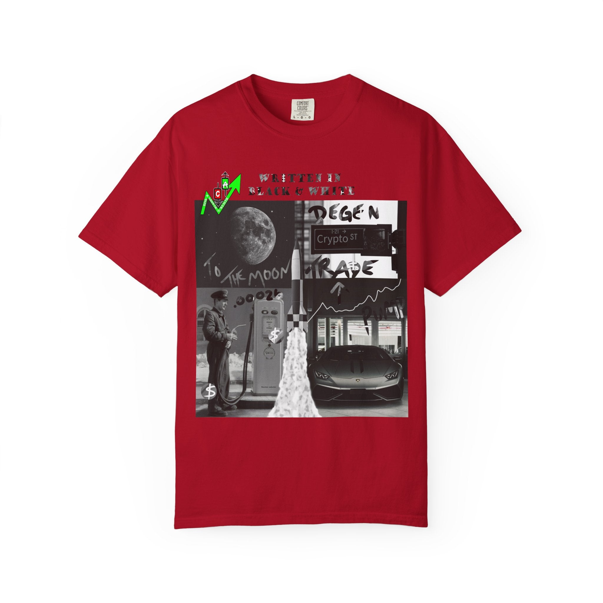 Crypt Apparel Black & White collage T-shirt | Crypto graphic tee