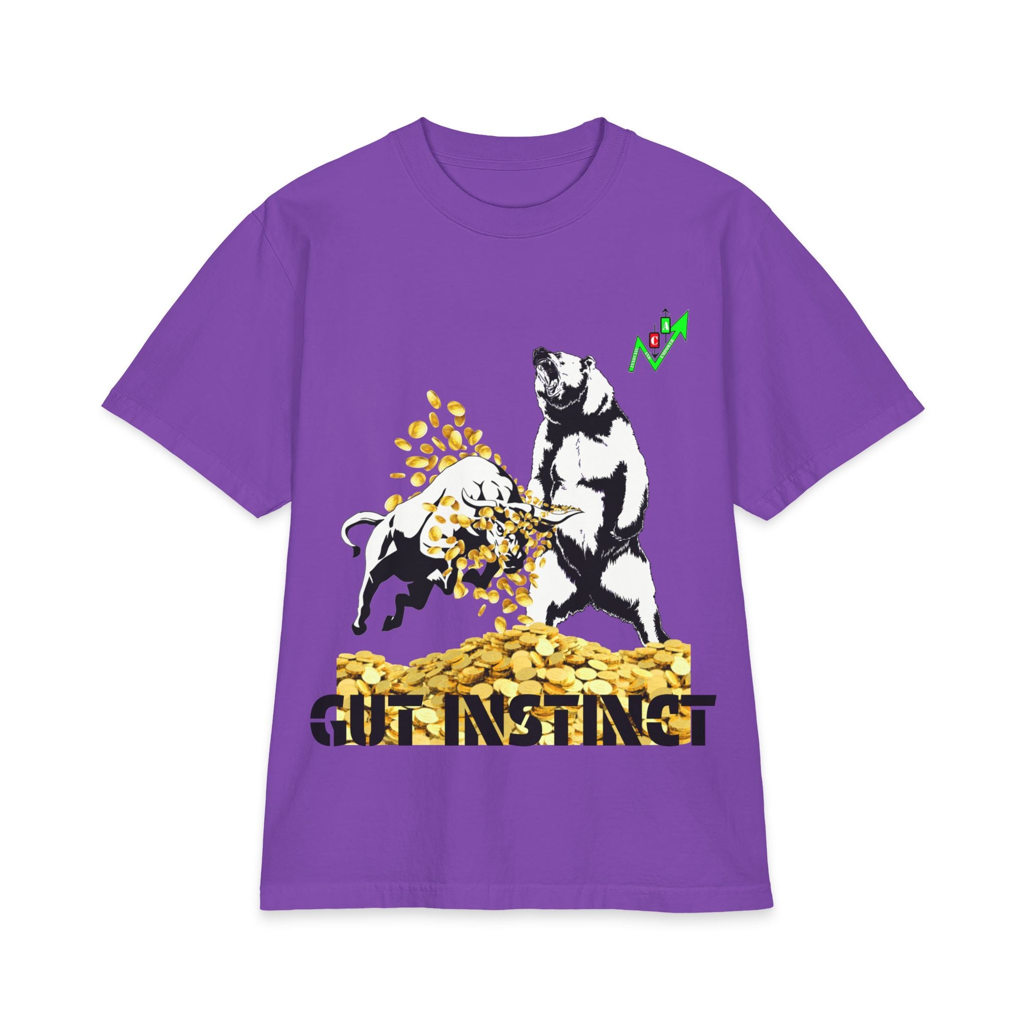 Gut Instinct Bull vs Bear Graphic Tee – Crypt Apparel "Slay the Bears" Stock Market Shirt