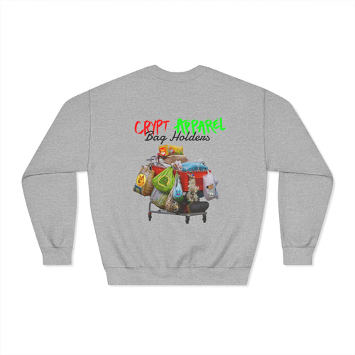 Bag Holders Meme Coin Crypto Crewneck Sweatshirt — "Crypt Apparel" Graphic