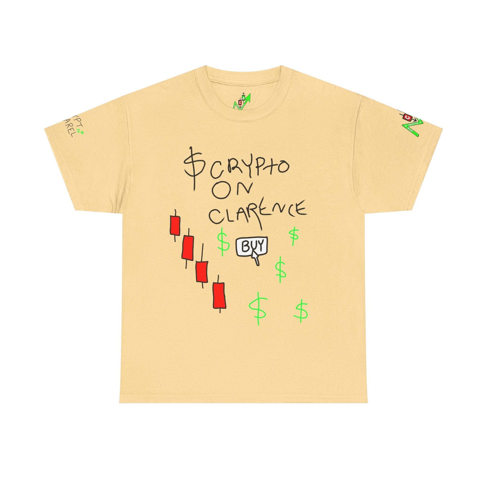 Crypto on Clarence Tee — "Crypt Apparel" / "crypto illiterate" Graphic Shirt