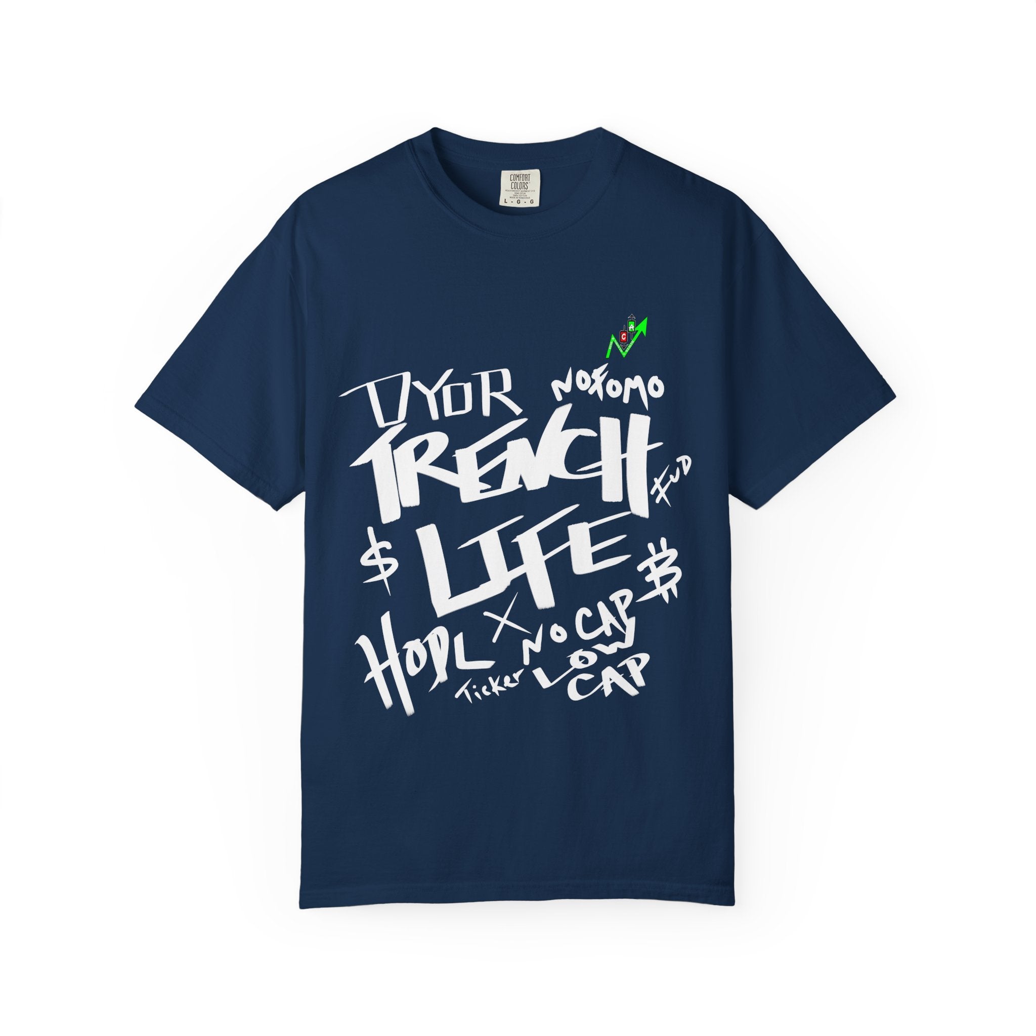 Trench Life Graffiti 'Crypt Apparel' T-Shirt | Chest Logo, Back Script