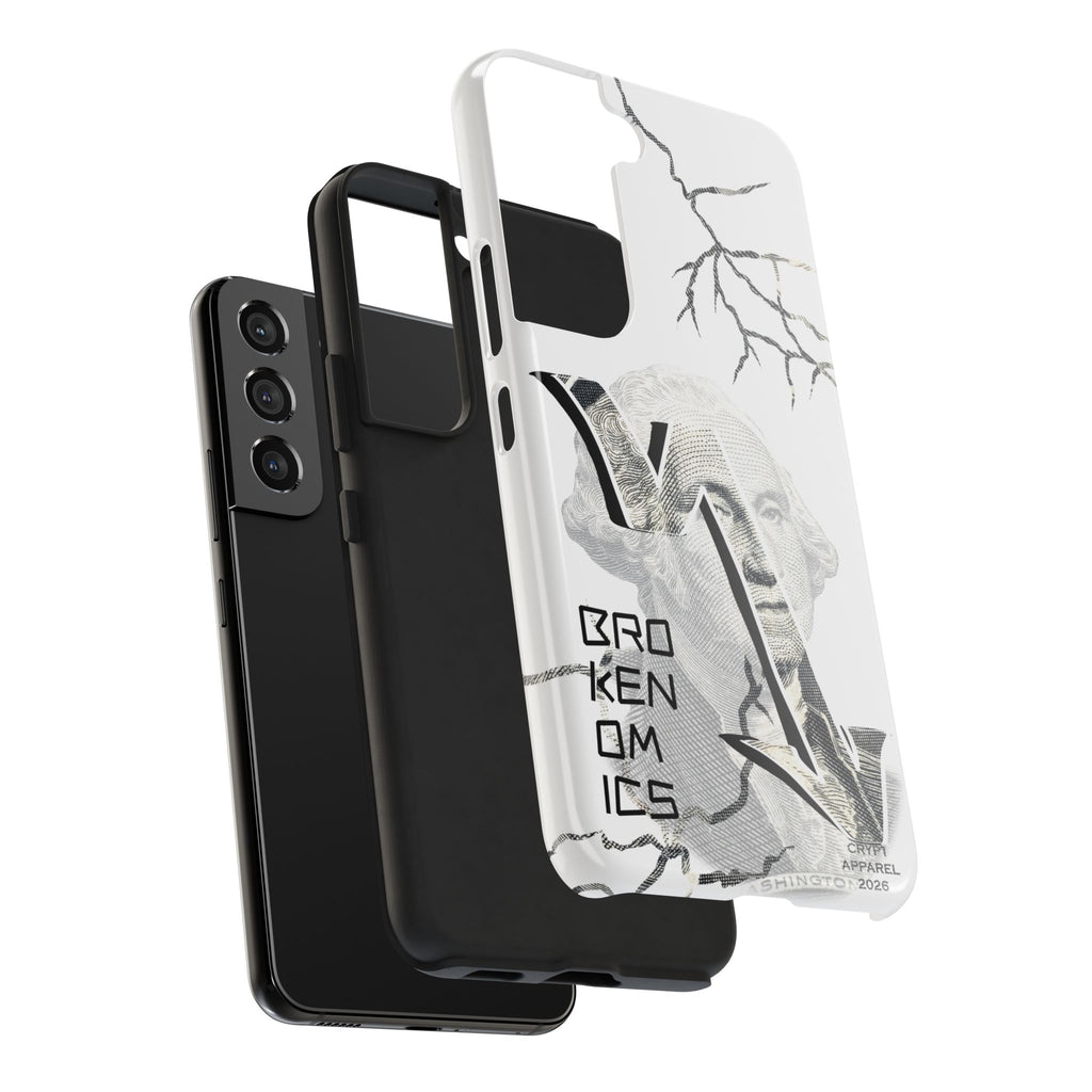 Brokenomics Crypto Tough Phone Case — 'Crypt Apparel' Cracked Dollar Graphic Protective Cover