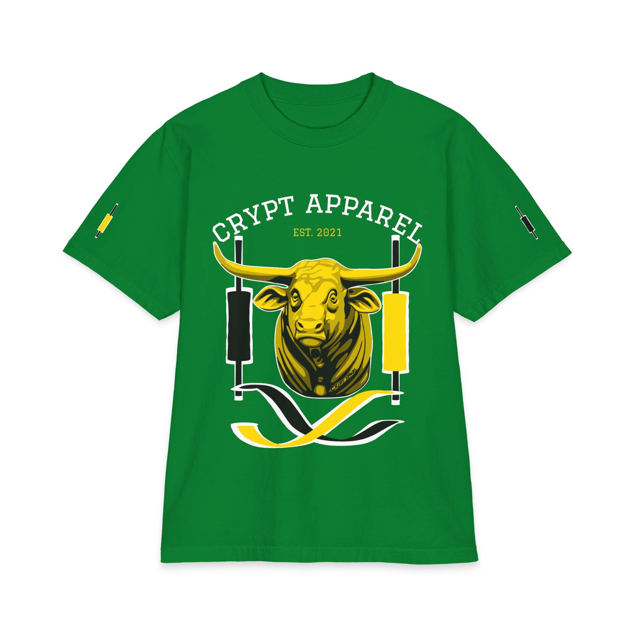 Golden Cross Bull Market T-Shirt — Crypt Apparel Est. 2021 Graphic Tee