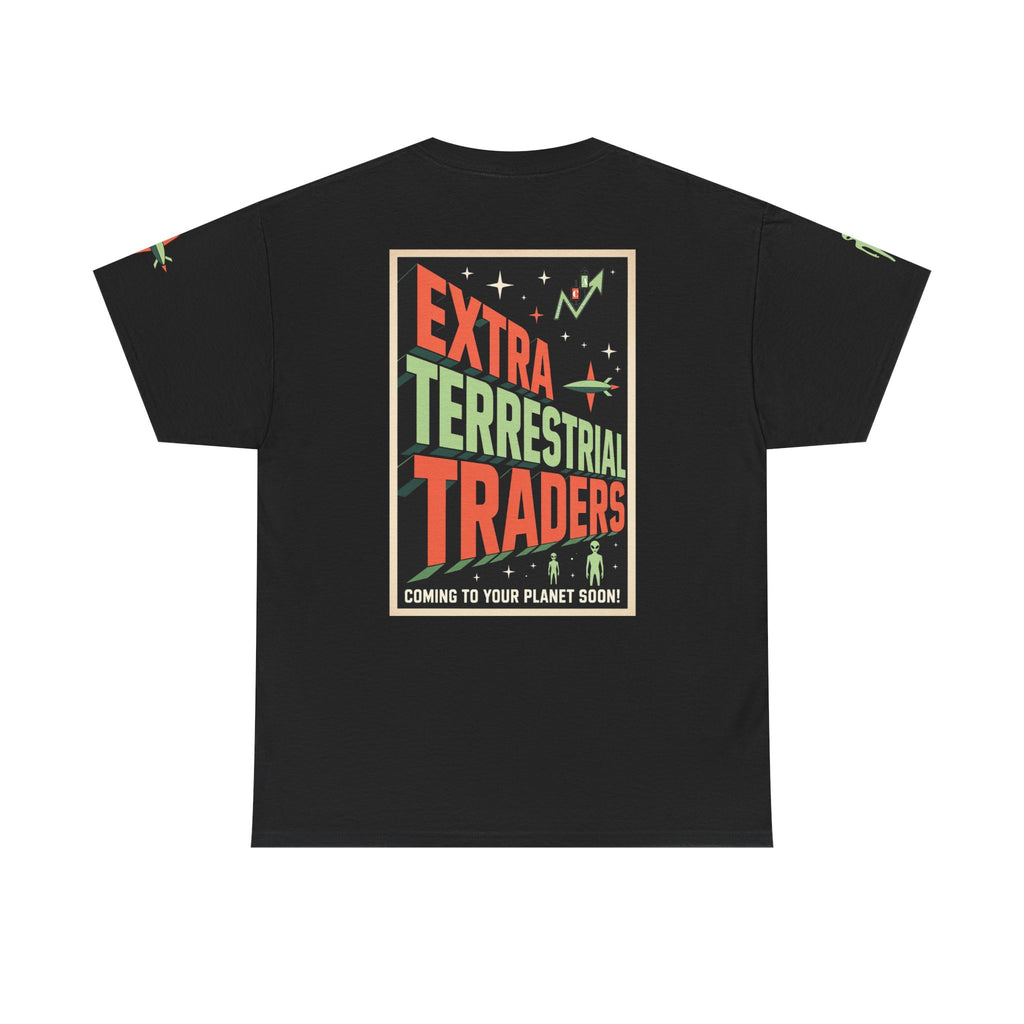 Extra Terrestrial Traders Crypto Graphic Tee — Retro Alien Poster Shirt