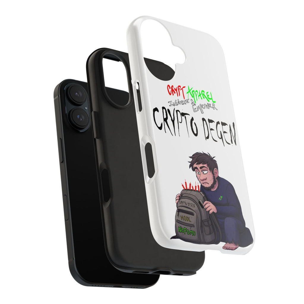 Crypto Degen Tough Phone Case — Cartoon HODL Backpack Design