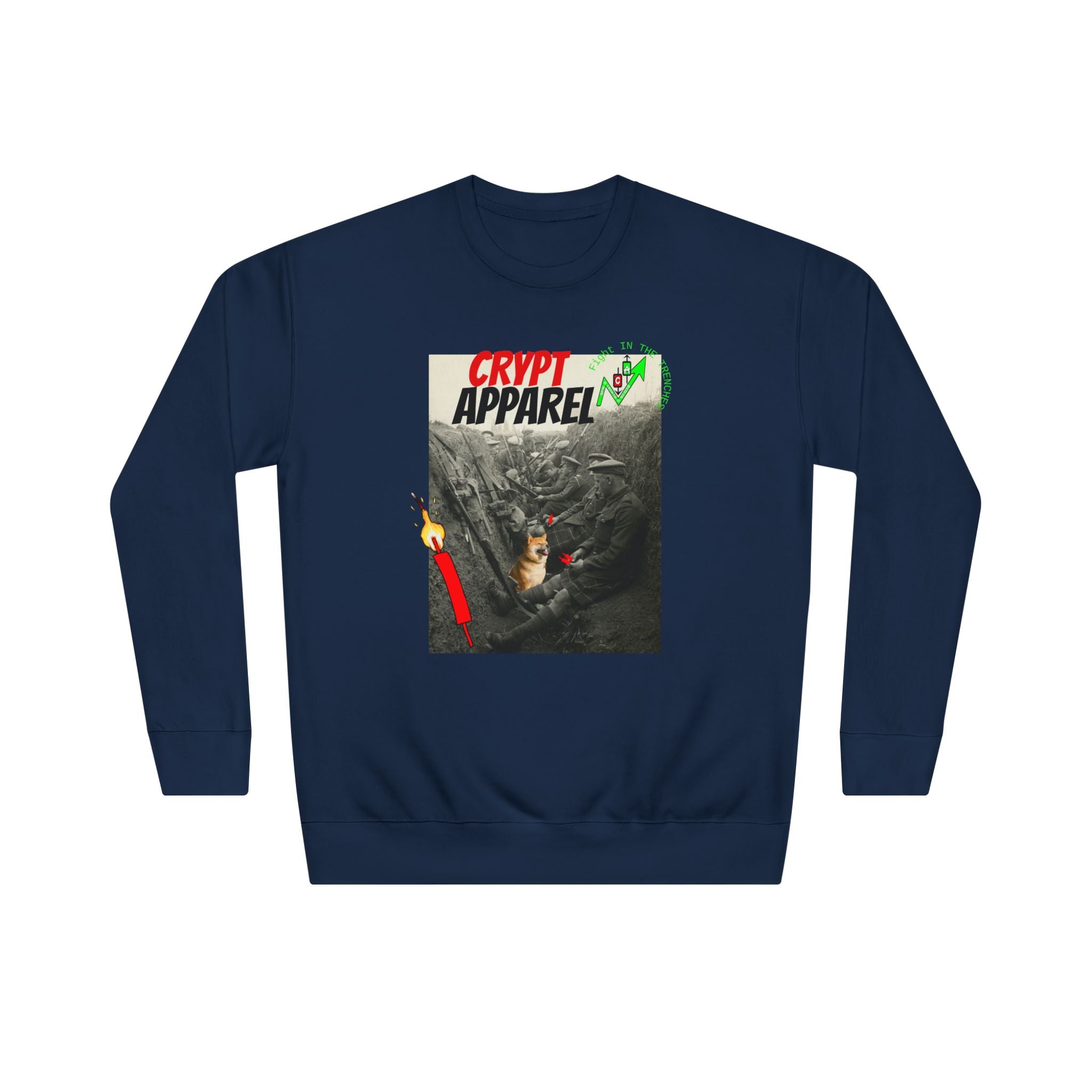 The Trenches Crewneck Sweatshirt — Crypt Apparel Crypto Graphic Pullover