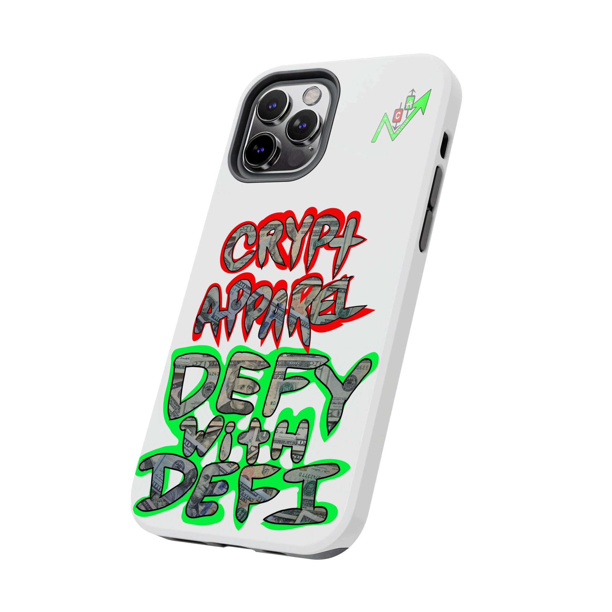 DEFY with DEFI Tough Phone Case — "Crypt Apparel: "Money" Graffiti Crypto Design