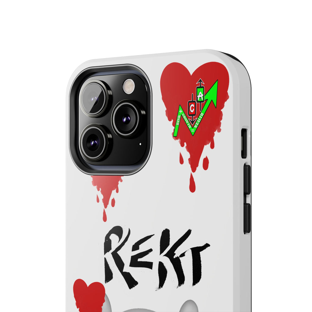 Rekt Portfolio Tough Phone Case — Skull & Dripping Heart Protective Cover