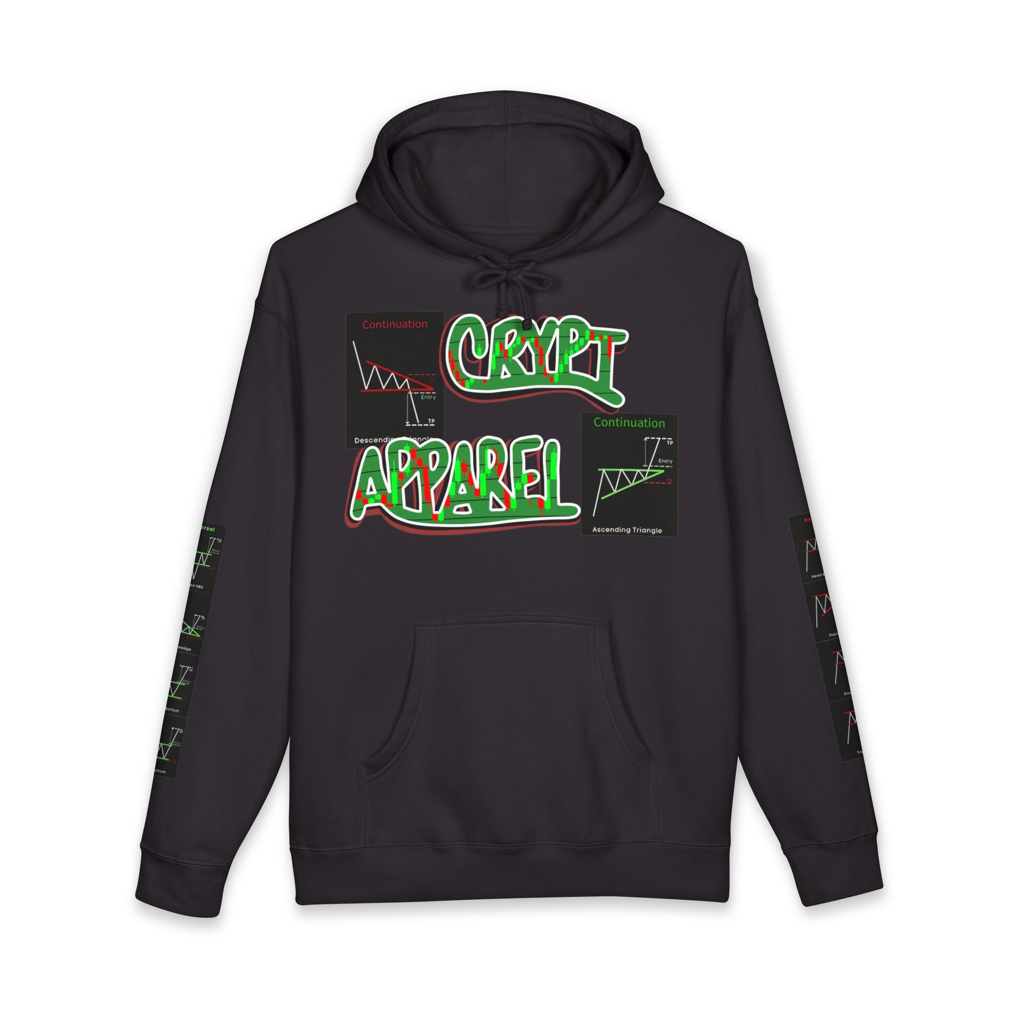 Charted Crypto Hoodie — "Crypt Apparel" Trading Hoodie