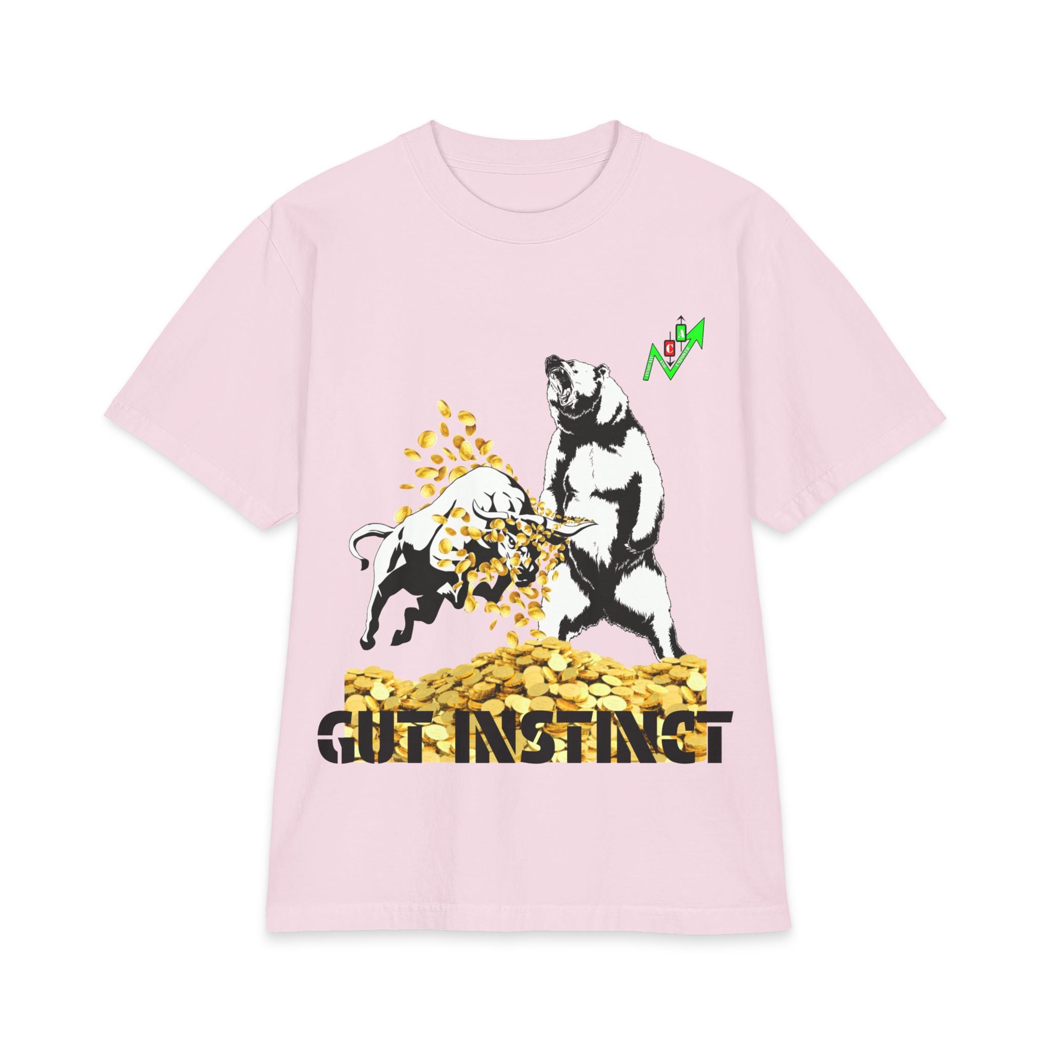 Gut Instinct Bull vs Bear Graphic Tee – Crypt Apparel "Slay the Bears" Stock Market Shirt