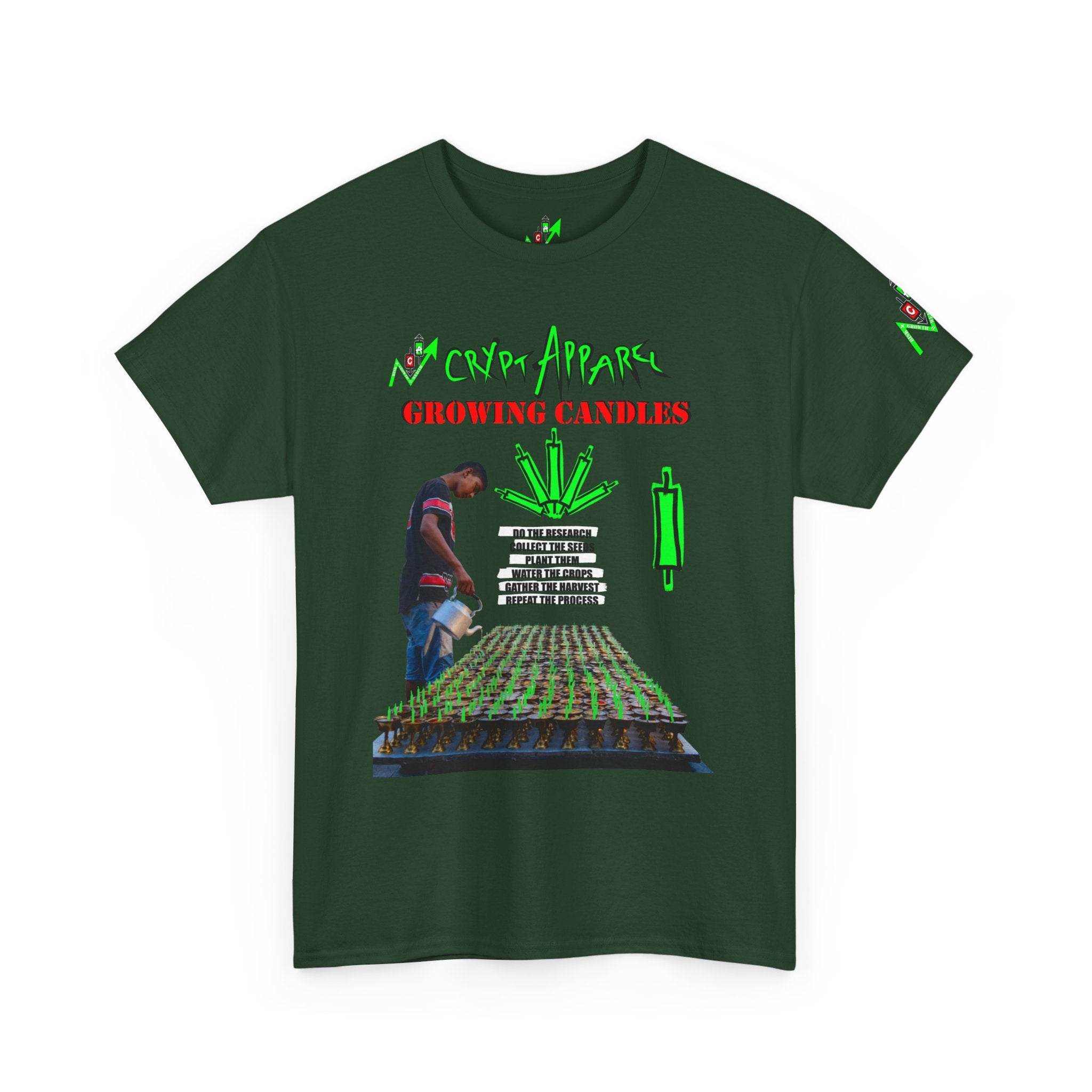 Growing Candles T-Shirt — "Crypt Apparel" Planting Seeds Tee