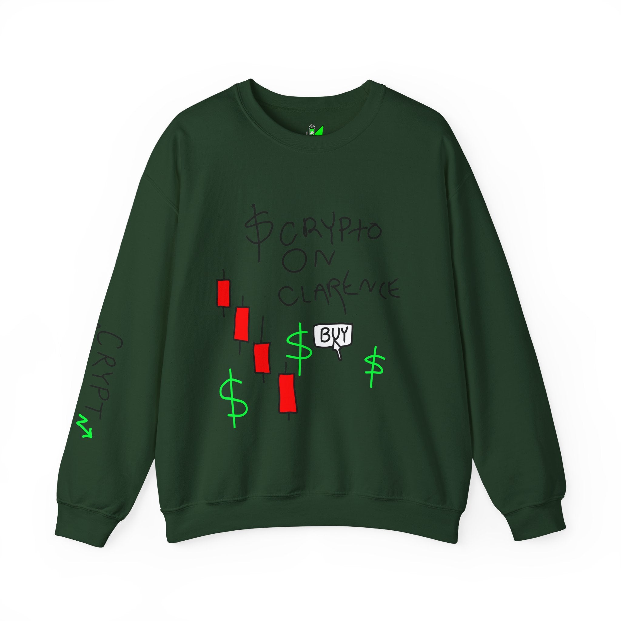 Crypto On Clarence Crewneck Sweatshirt — Crypt Apparel Design