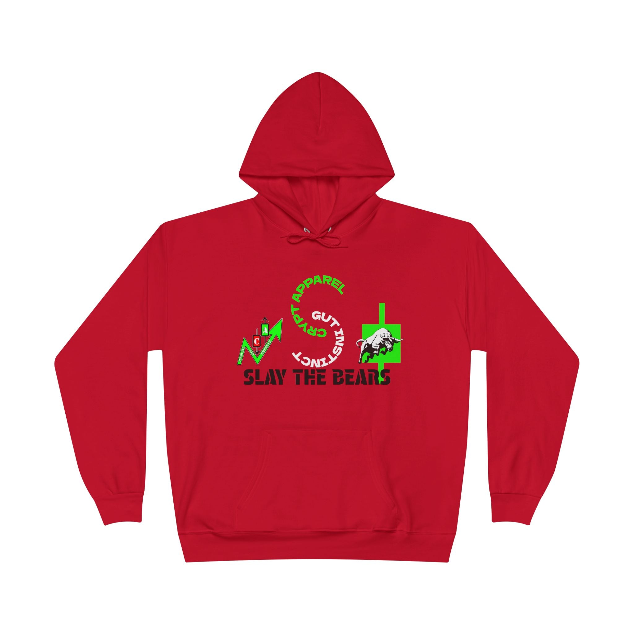 Gut Instinct Bull vs Bear Crypto Hoodie - Dual Sided Slay The Bears Streetwear Pullover