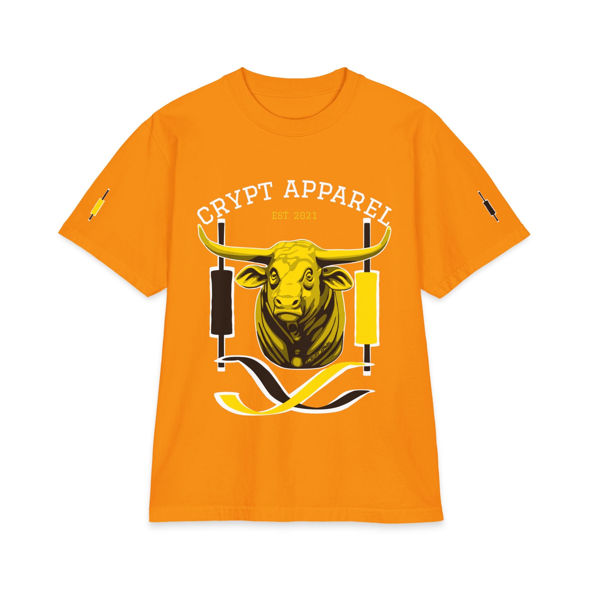 Golden Cross Bull Market T-Shirt — Crypt Apparel Est. 2021 Graphic Tee
