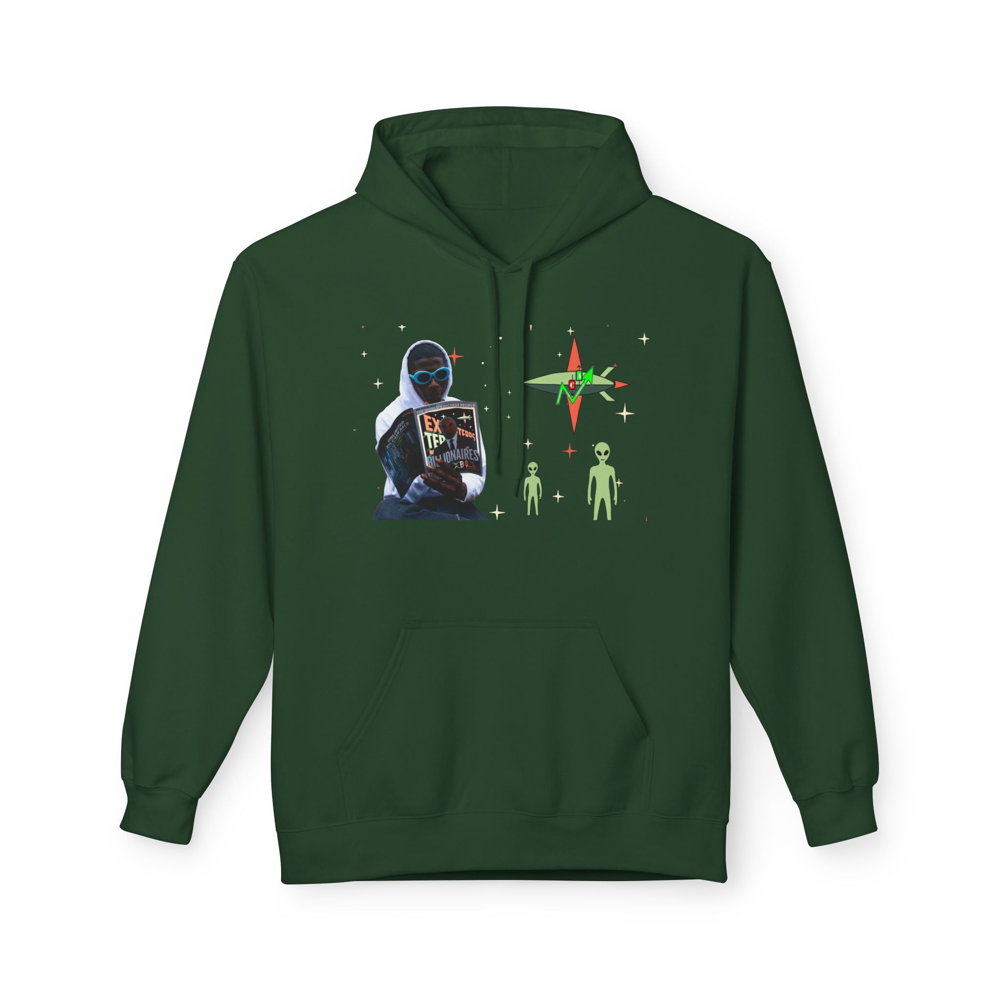 Extra Terrestrial Traders Crypto Hoodie — “Not Alone” Crypt Apparel Retro Sci‑Fi Graphic