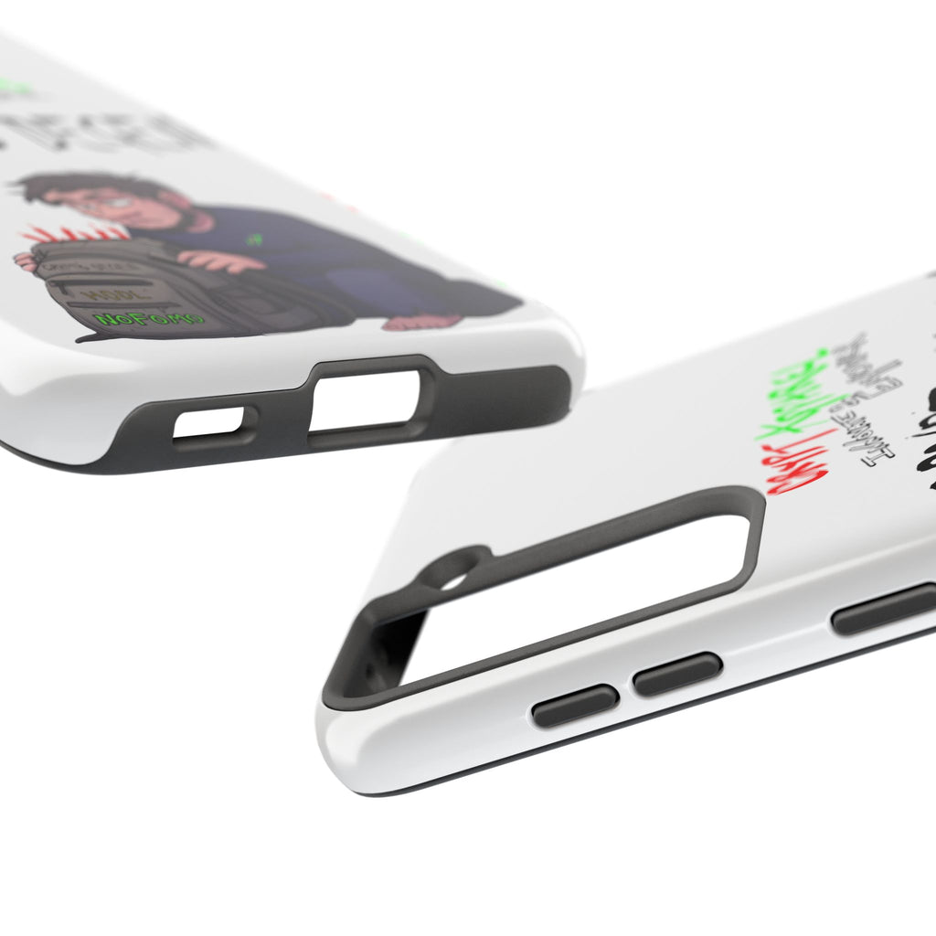 Crypto Degen Tough Phone Case — Cartoon HODL Backpack Design