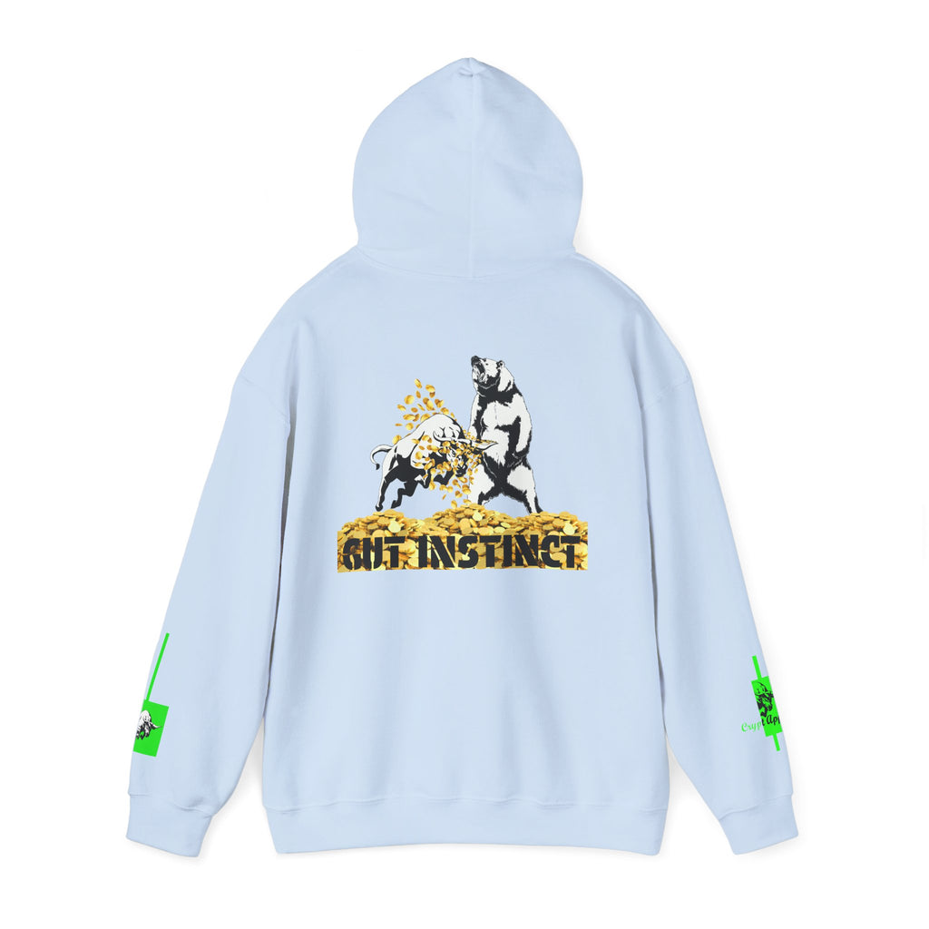 Gut Instinct Bulls vs Bears Hoodie — Crypt Apparel “Slay the Bears” Crypto Graphic Hoodie