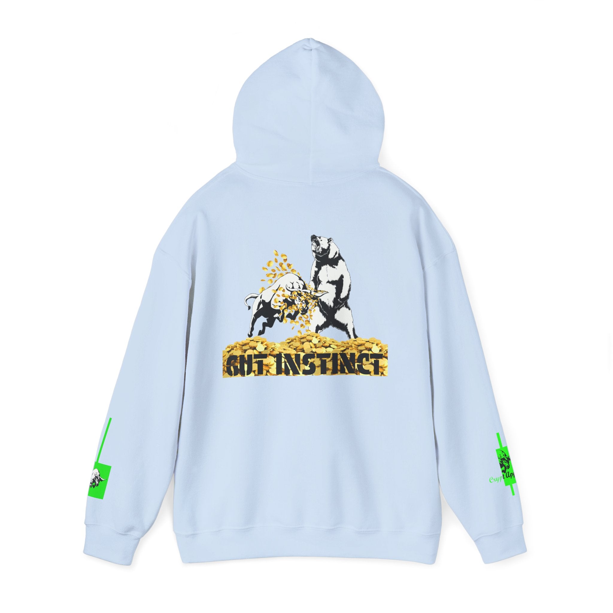 Gut Instinct Bulls vs Bears Hoodie — Crypt Apparel “Slay the Bears” Crypto Graphic Hoodie