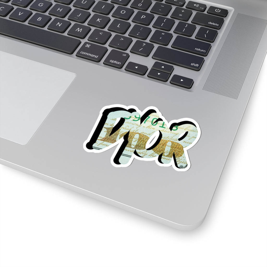 DYOR Graffiti Script Crypto Kiss-Cut Sticker — Crypt Apparel Retro Money Script Laptop Decal