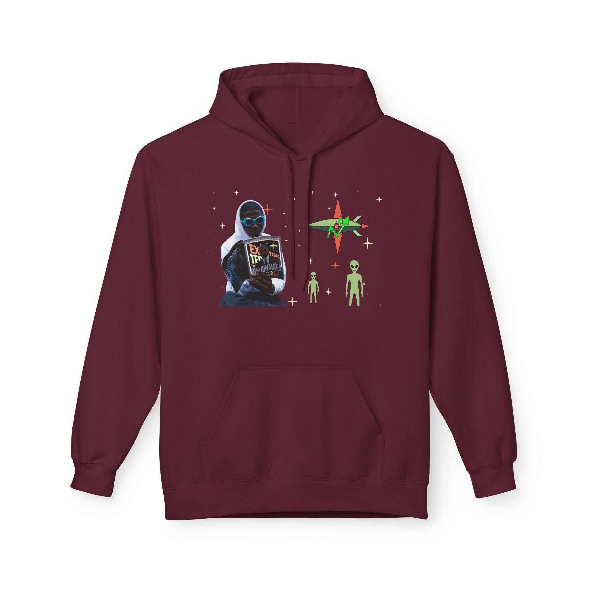 Extra Terrestrial Traders Crypto Hoodie — “Not Alone” Crypt Apparel Retro Sci‑Fi Graphic
