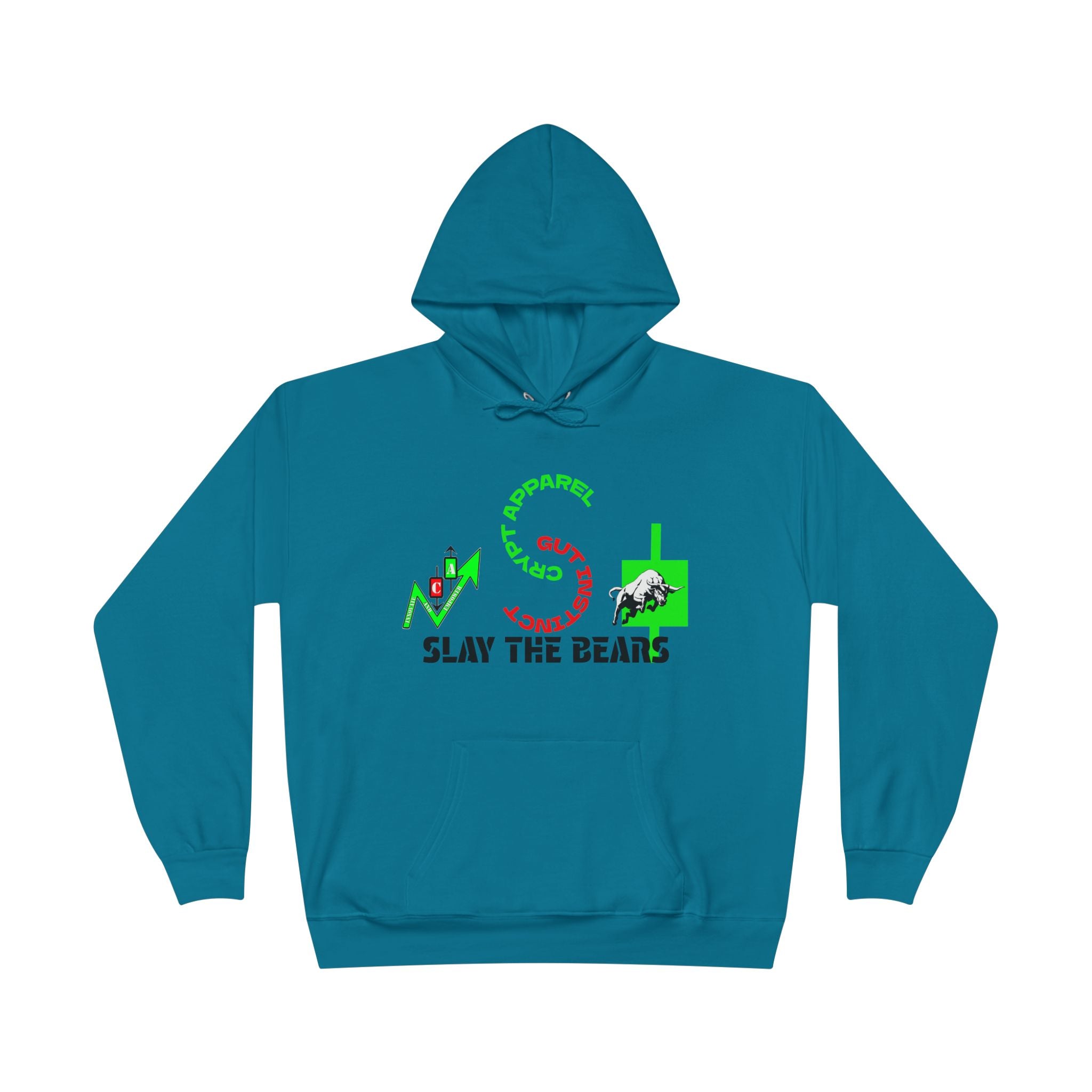 Gut Instinct Bull vs Bear Crypto Hoodie - Dual Sided Slay The Bears Streetwear Pullover