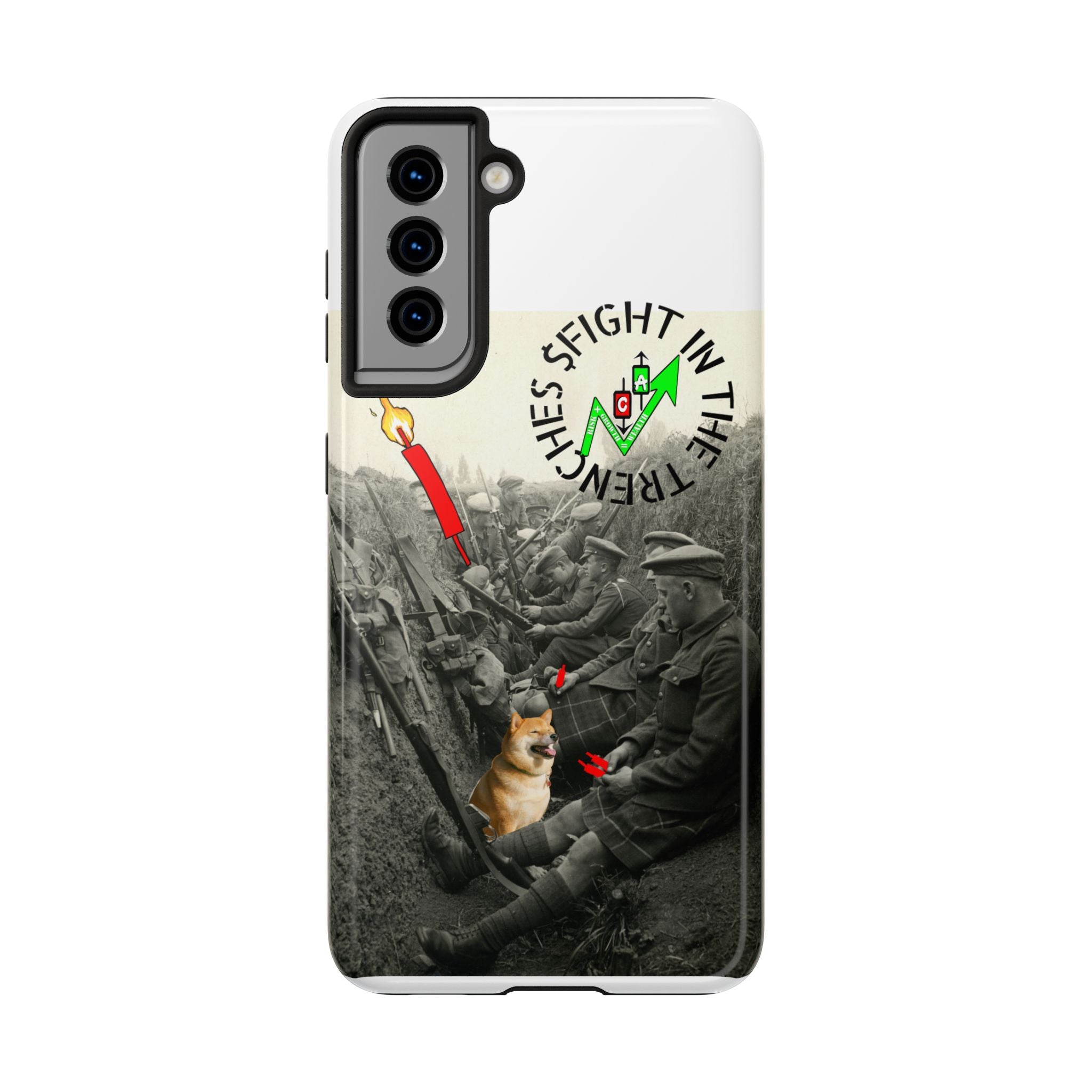 The Trenches Tough Phone Case — Crypt Apparel Trench Dog & Candle Design